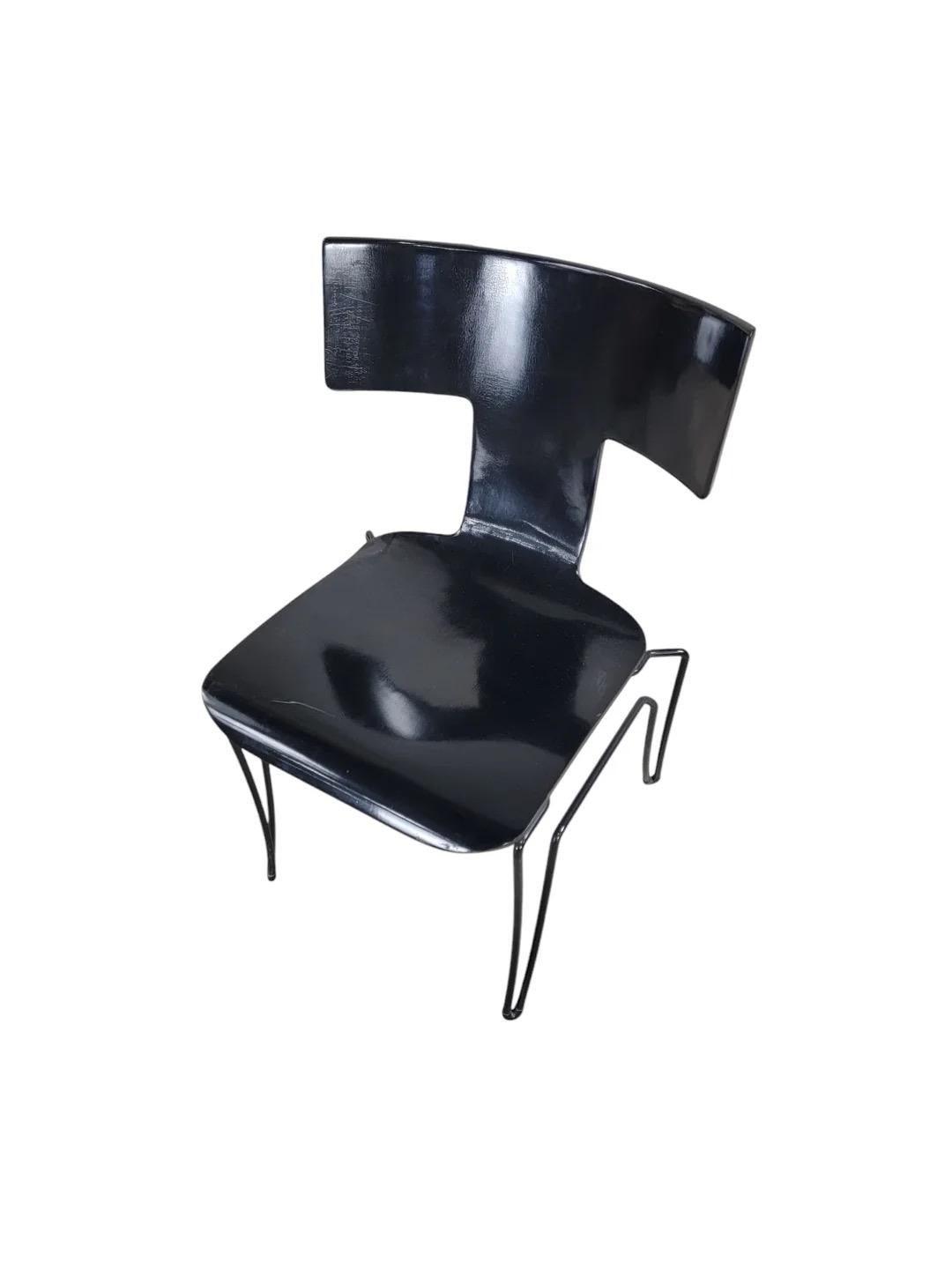 Metal Vintage Postmodern Anziano Chair By John Hutton For Donghia