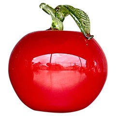 Retro Postmodern Art Glass Apple