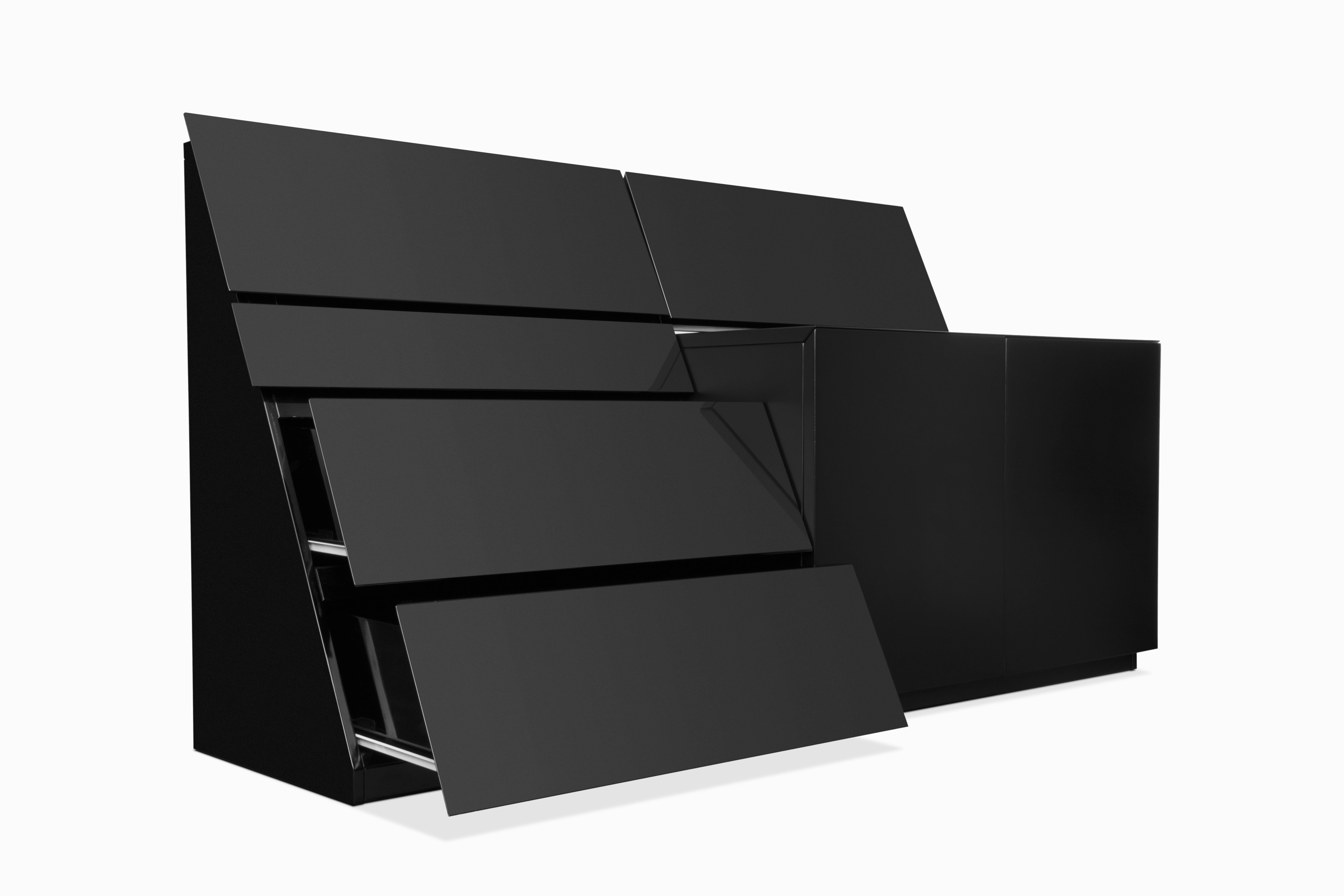 Postmoderno Credenza asimmetrica postmoderna vintage di Rougier in vendita