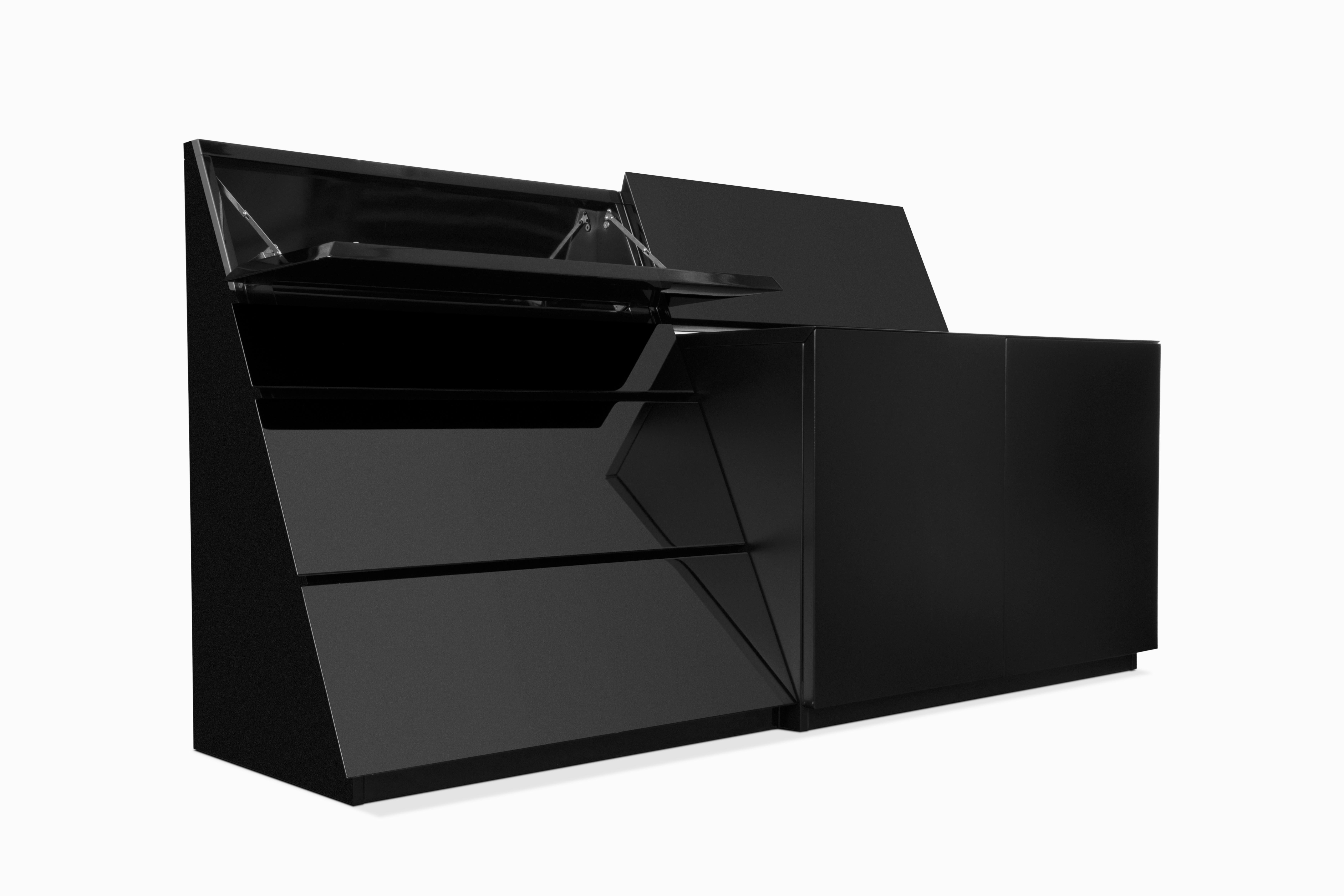 Canadese Credenza asimmetrica postmoderna vintage di Rougier in vendita