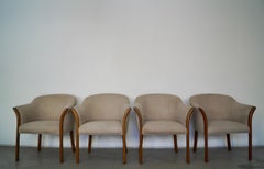 Fauteuils vintage postmodernes en noyer - Lot de quatre