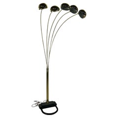 Postmoderne Vintage Stehlampe aus Messing mit 5 Armen