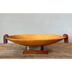 Ciotola centrotavola in legno intagliato postmoderno vintage