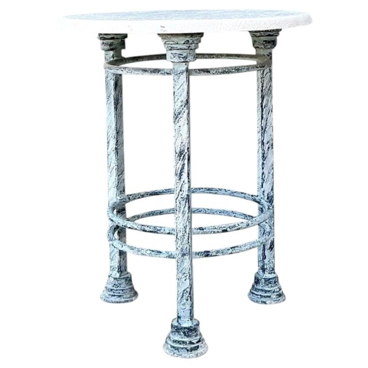 Vintage Postmodern Cast Aluminum Outdoor Side Table - 895 For Sale