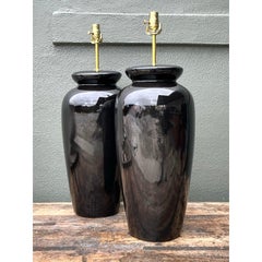 Vintage Postmodern Ceramic Lamps - A Pair