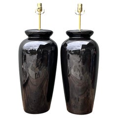 Vintage Postmodern Ceramic Lamps - A Pair