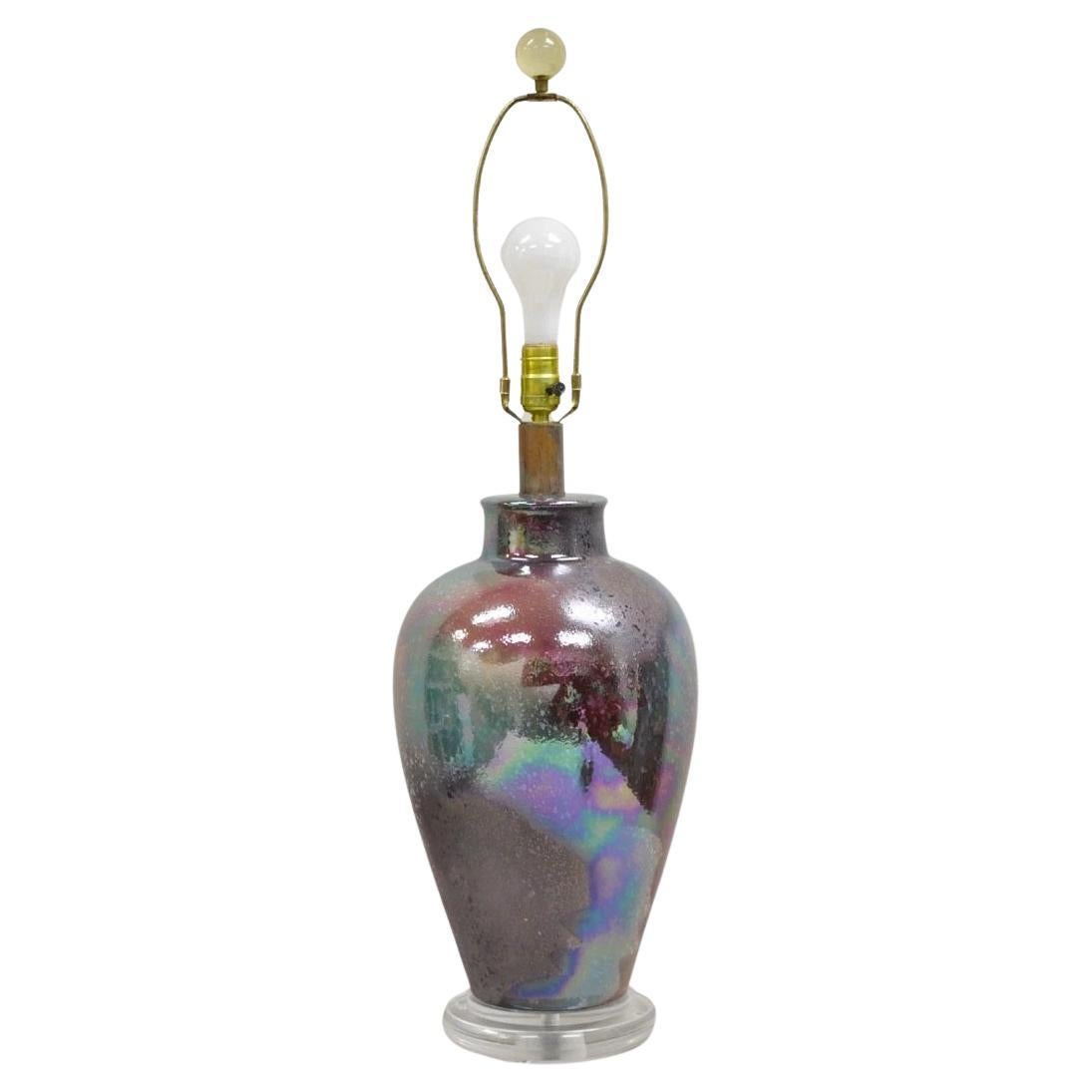 Lampada da tavolo moderna postmoderna in ceramica viola cangiante Jardiniere