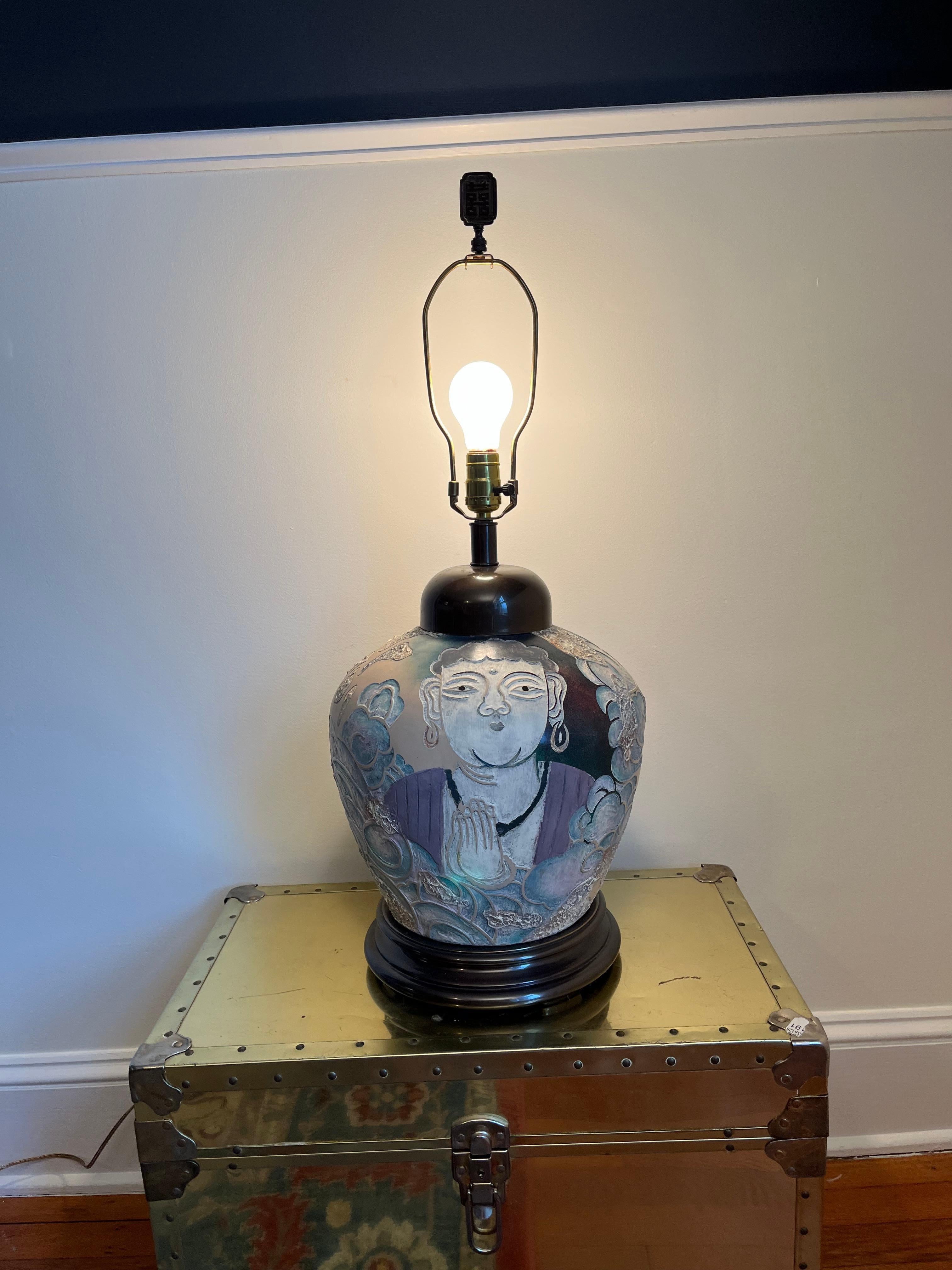 Chinoiserie Vintage Postmodern Chinoisere Lamp Frederick Cooper For Sale