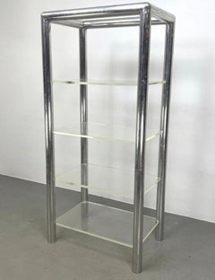 Vintage Postmodern Chrome & Lucite Shelf