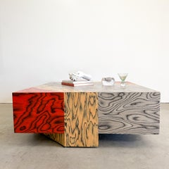 Vintage Postmodern Coffee Table Ettore Sottsass Veneer 80s MCM Retro