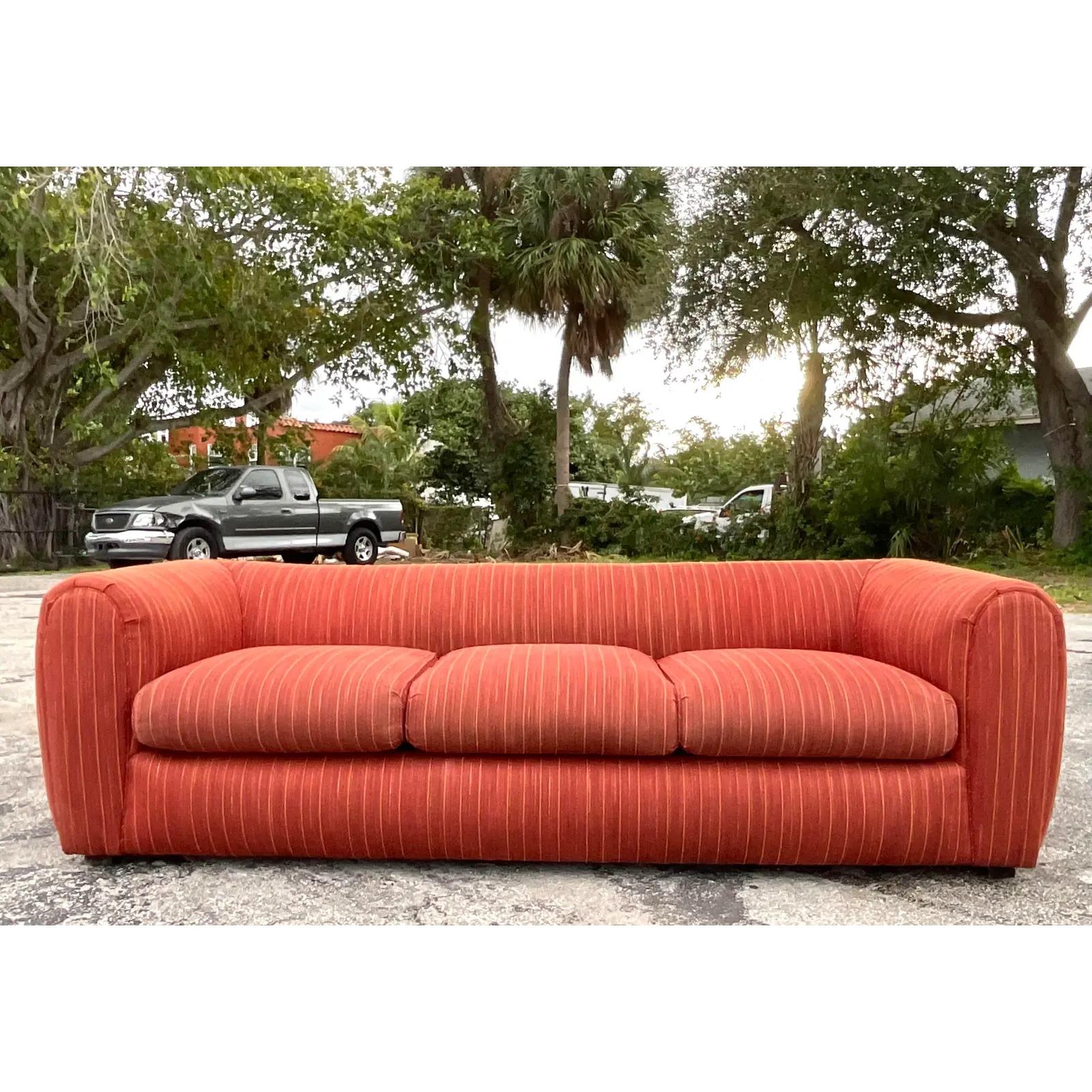 Vintage Postmodern Curved Frame Sofa In Good Condition In west palm beach, FL