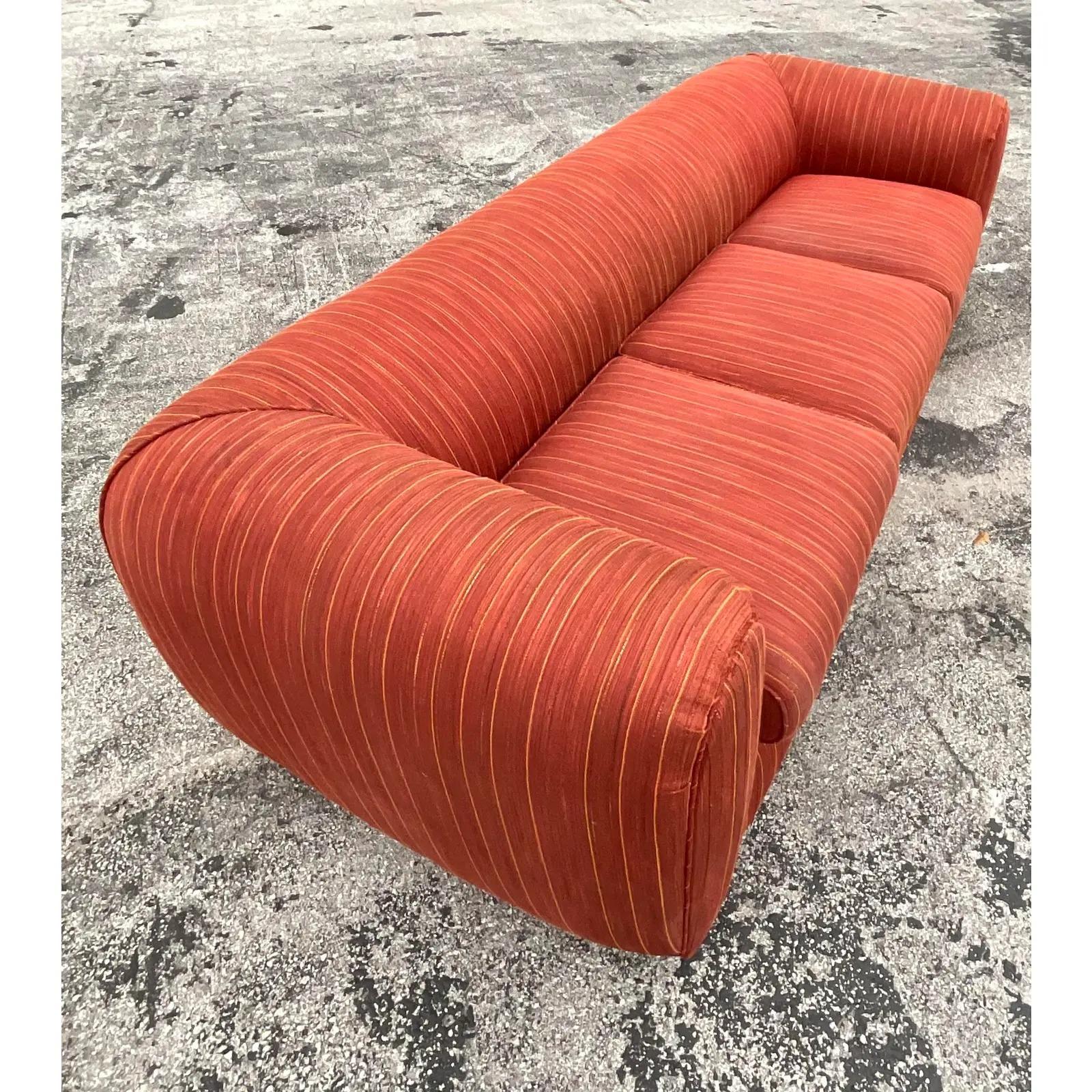 20th Century Vintage Postmodern Curved Frame Sofa