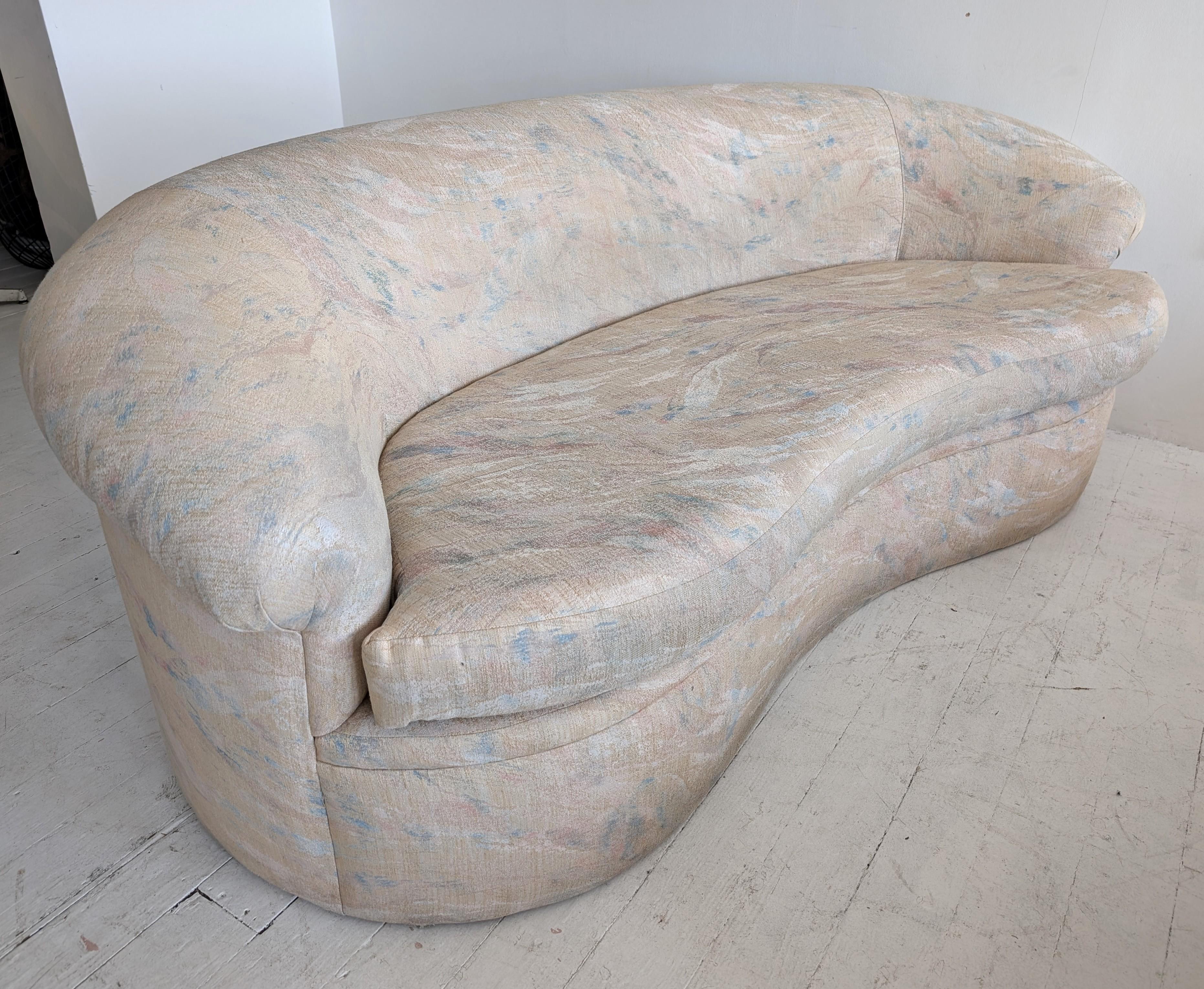Vintage postmodern curved pastel sofa, USA 1980s- two available 7
