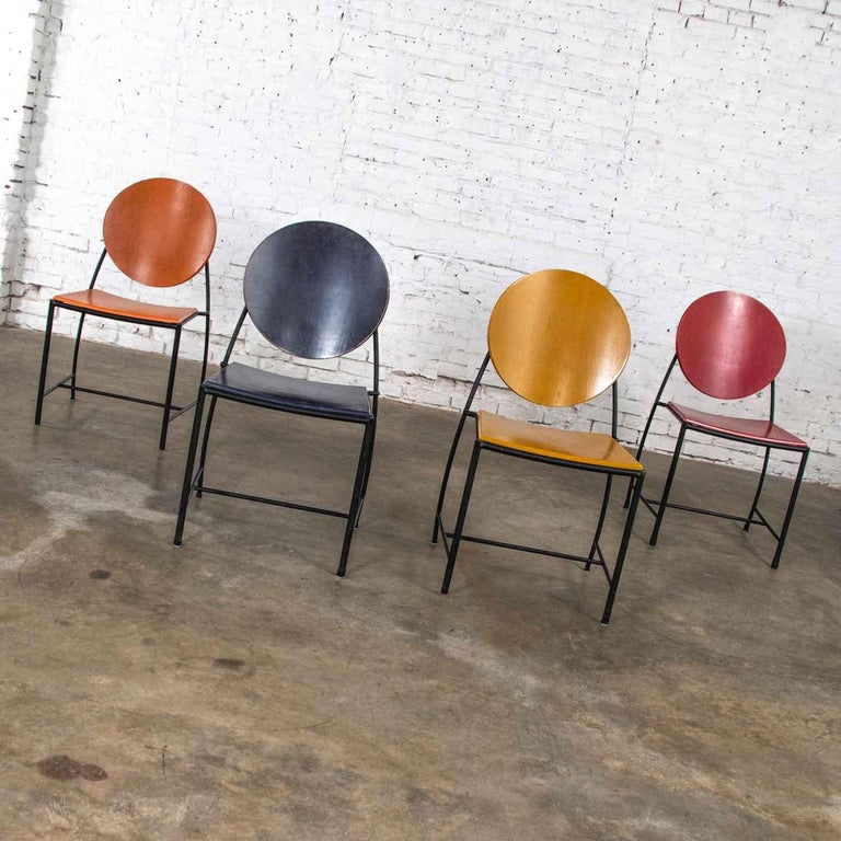 vintage-postmodern-dakota-jackson-vik-ter-dining-chairs-red-yellow