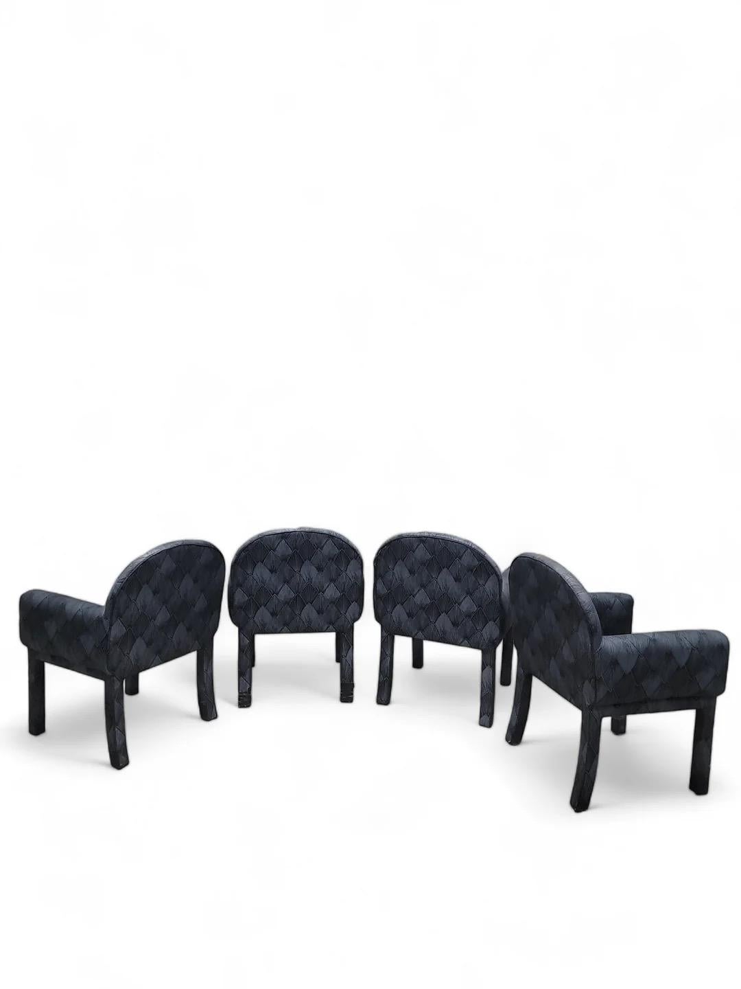 Vintage Postmodern Deco Style Arched Back Upholstering Stühle - Set von 8 (Unbekannt) im Angebot