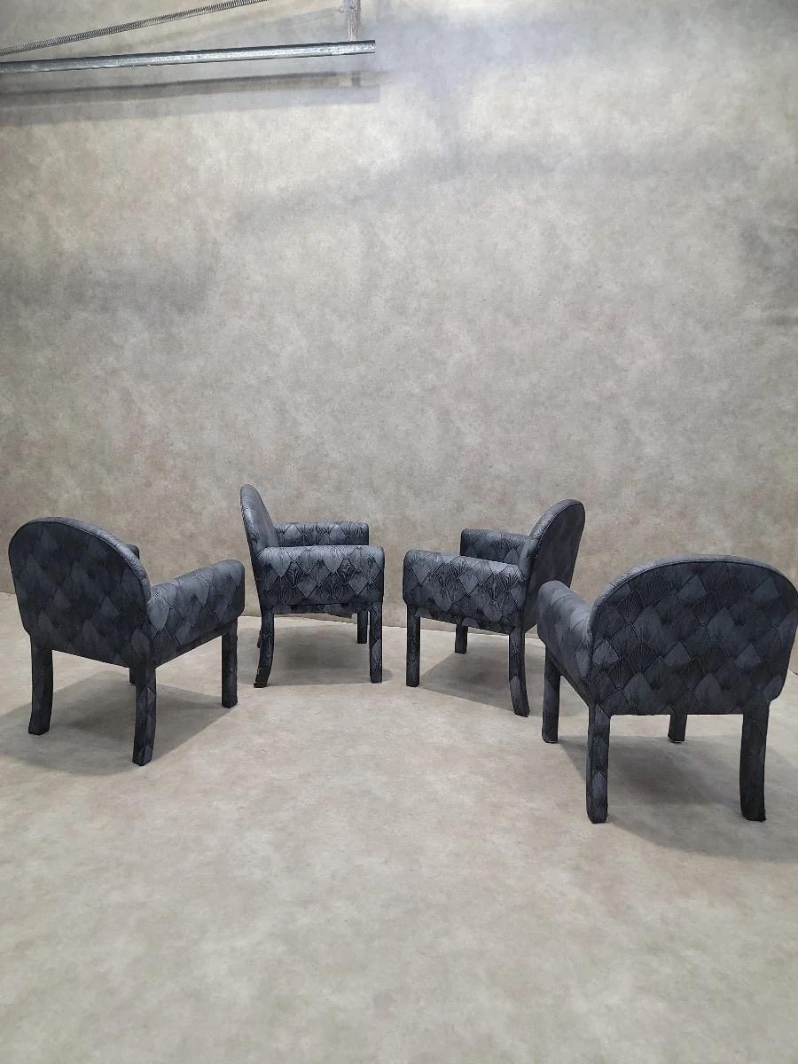 Vintage Postmodern Deco Style Arched Back Upholstering Stühle - Set von 8 (20. Jahrhundert) im Angebot