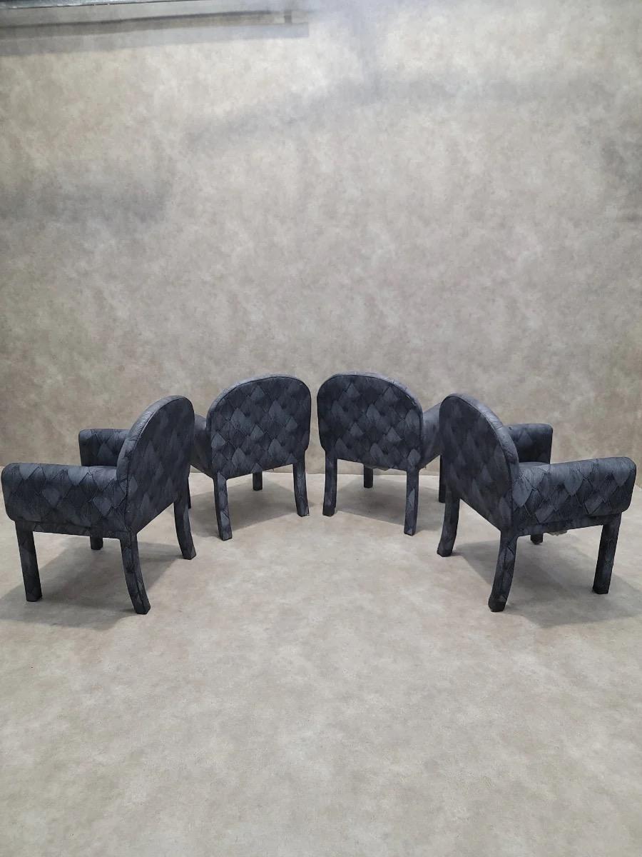 Vintage Postmodern Deco Style Arched Back Upholstering Stühle - Set von 8 im Angebot 1