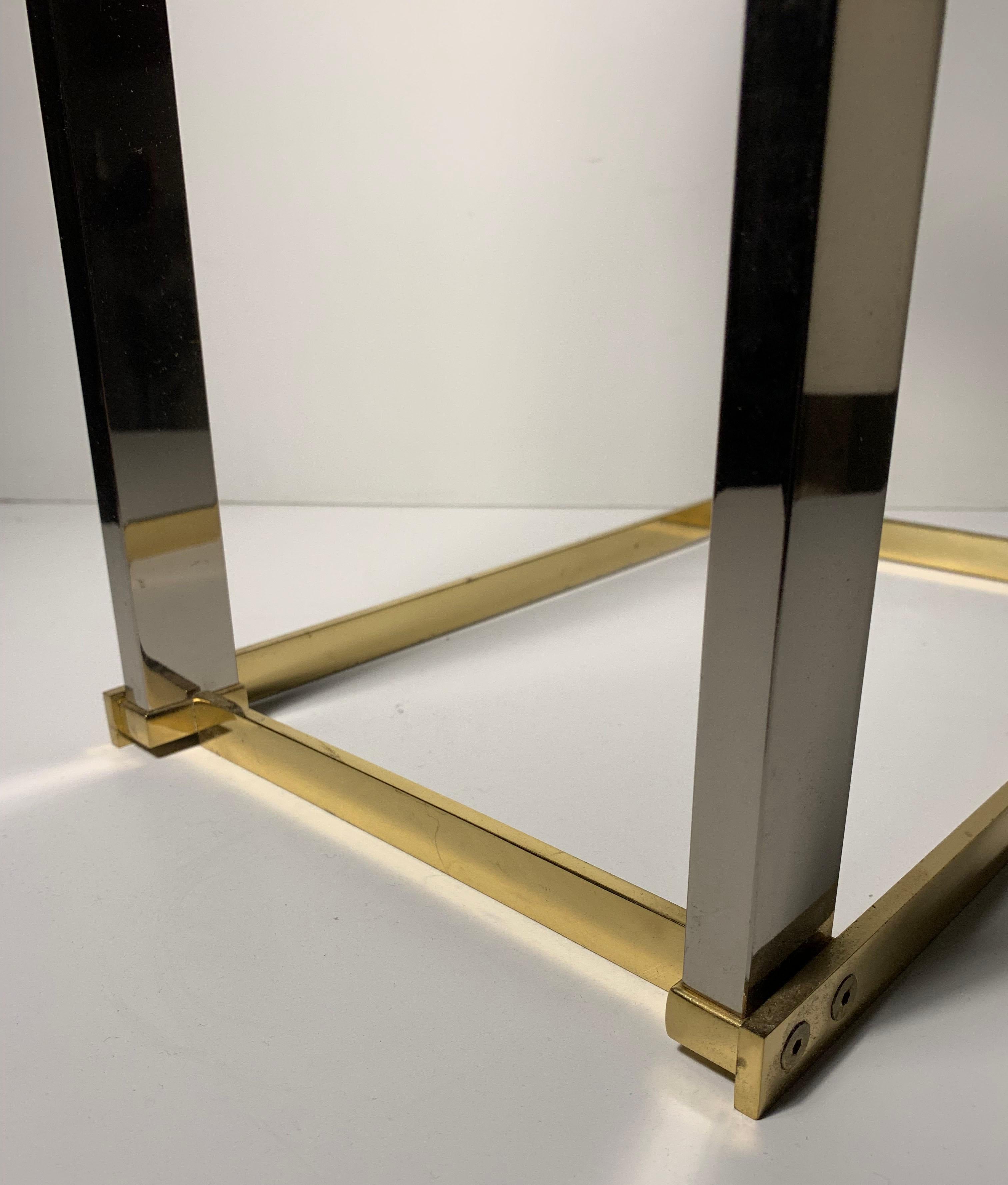 Vintage Postmodern DIA Cantilever Brass / Chrome Side End Table For Sale 4