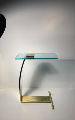 Vintage Postmodern DIA Cantilever Brass Side End Drink Table