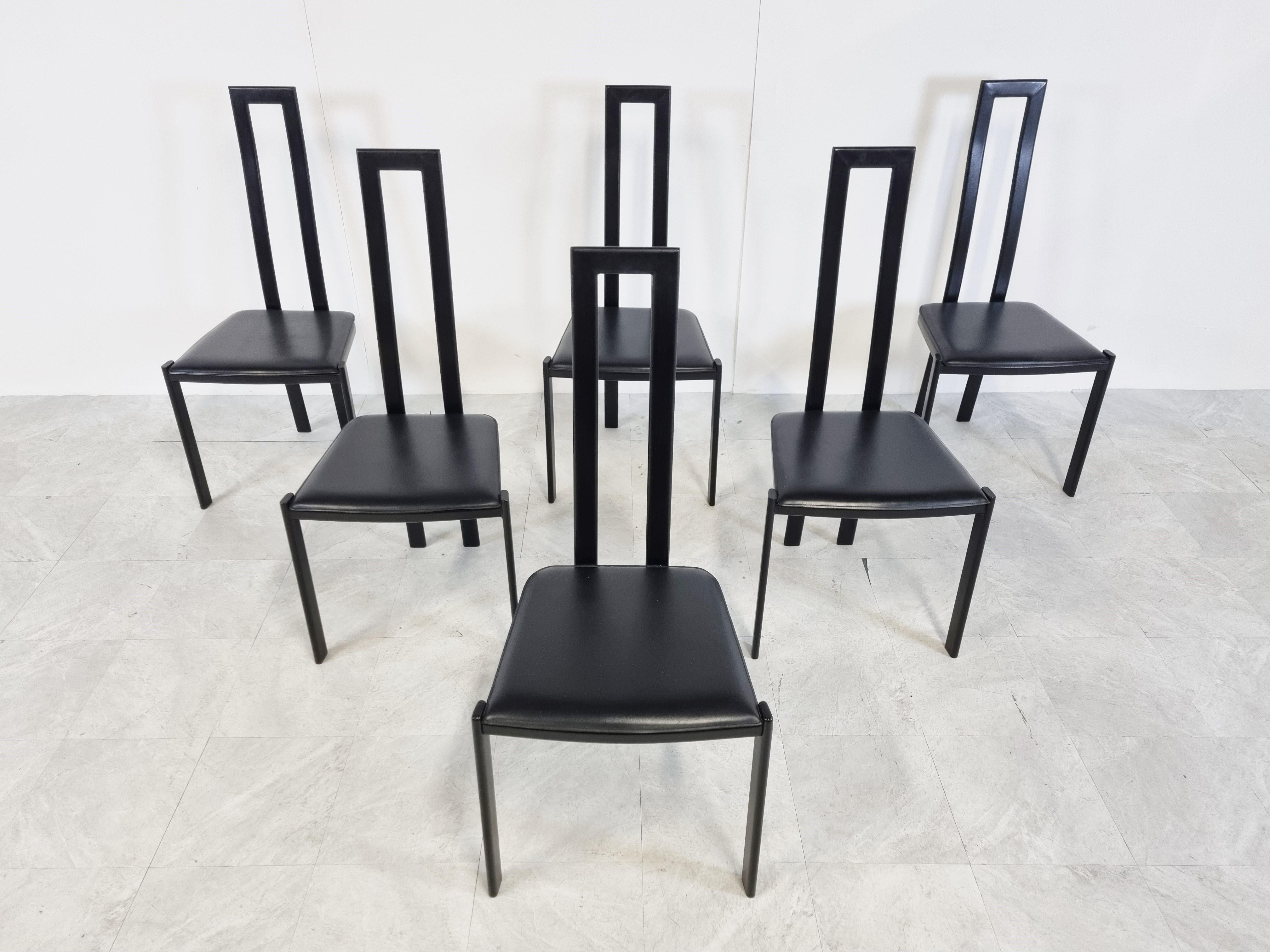 Italian Vintage Postmodern Dining Chairs, 1980s For Sale