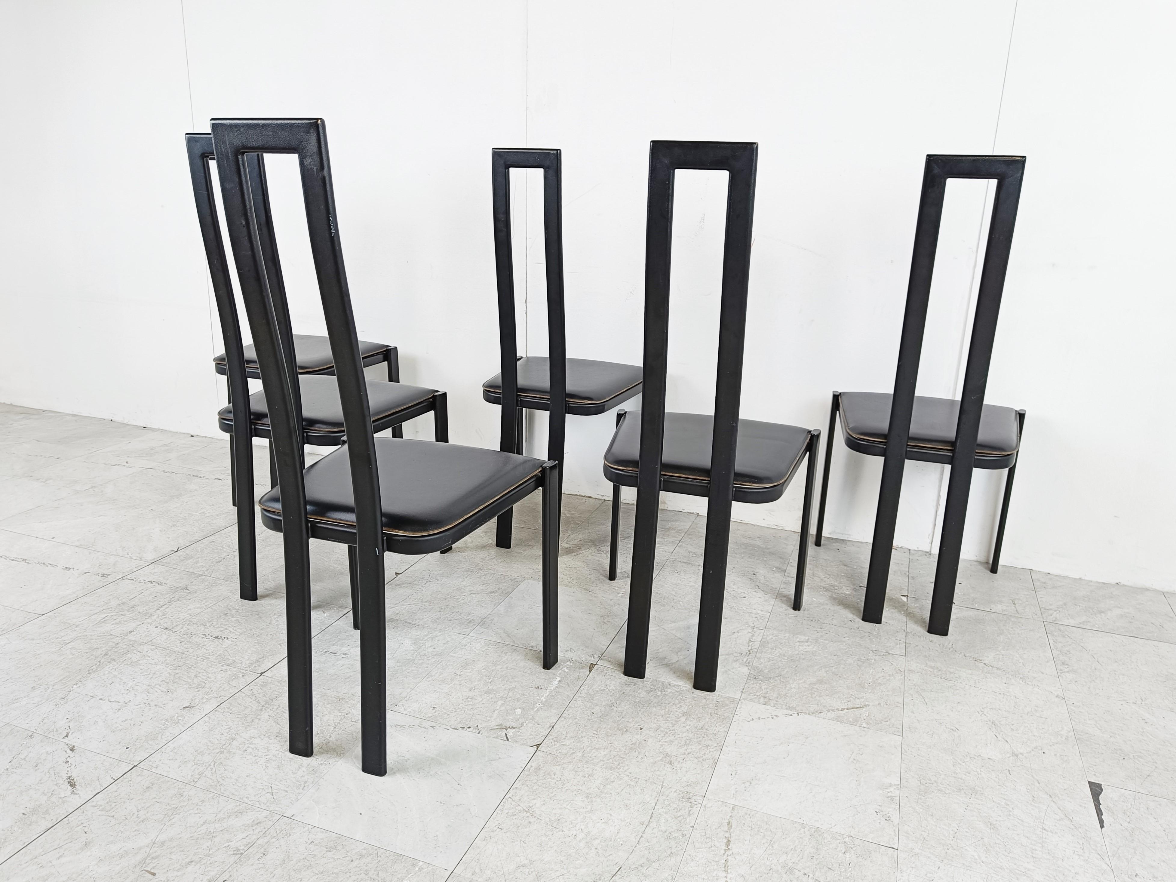 Italian Vintage Postmodern Dining Chairs, 1980s For Sale