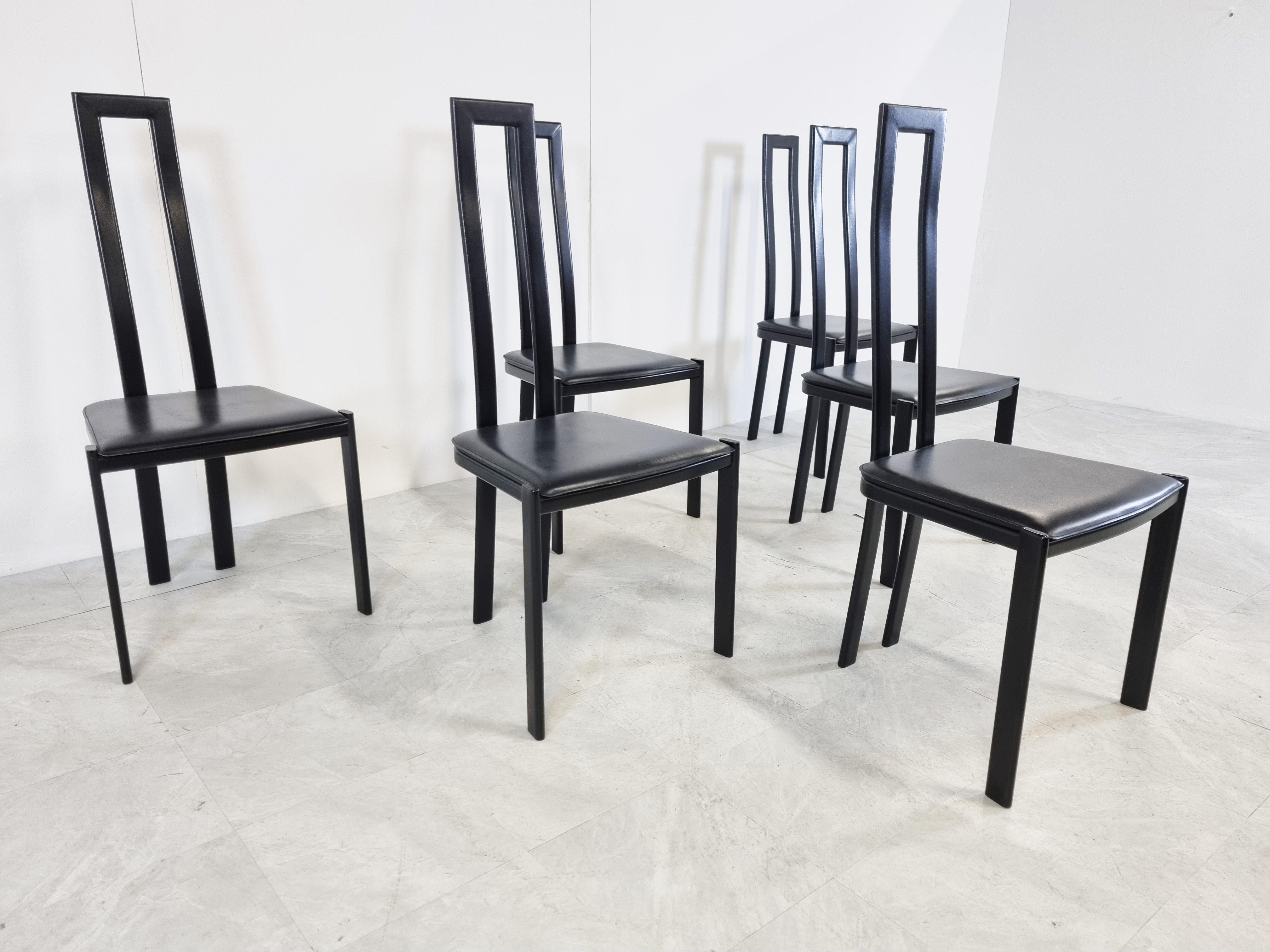 Vintage Postmodern Dining Chairs, 1980s In Good Condition For Sale In HEVERLEE, BE