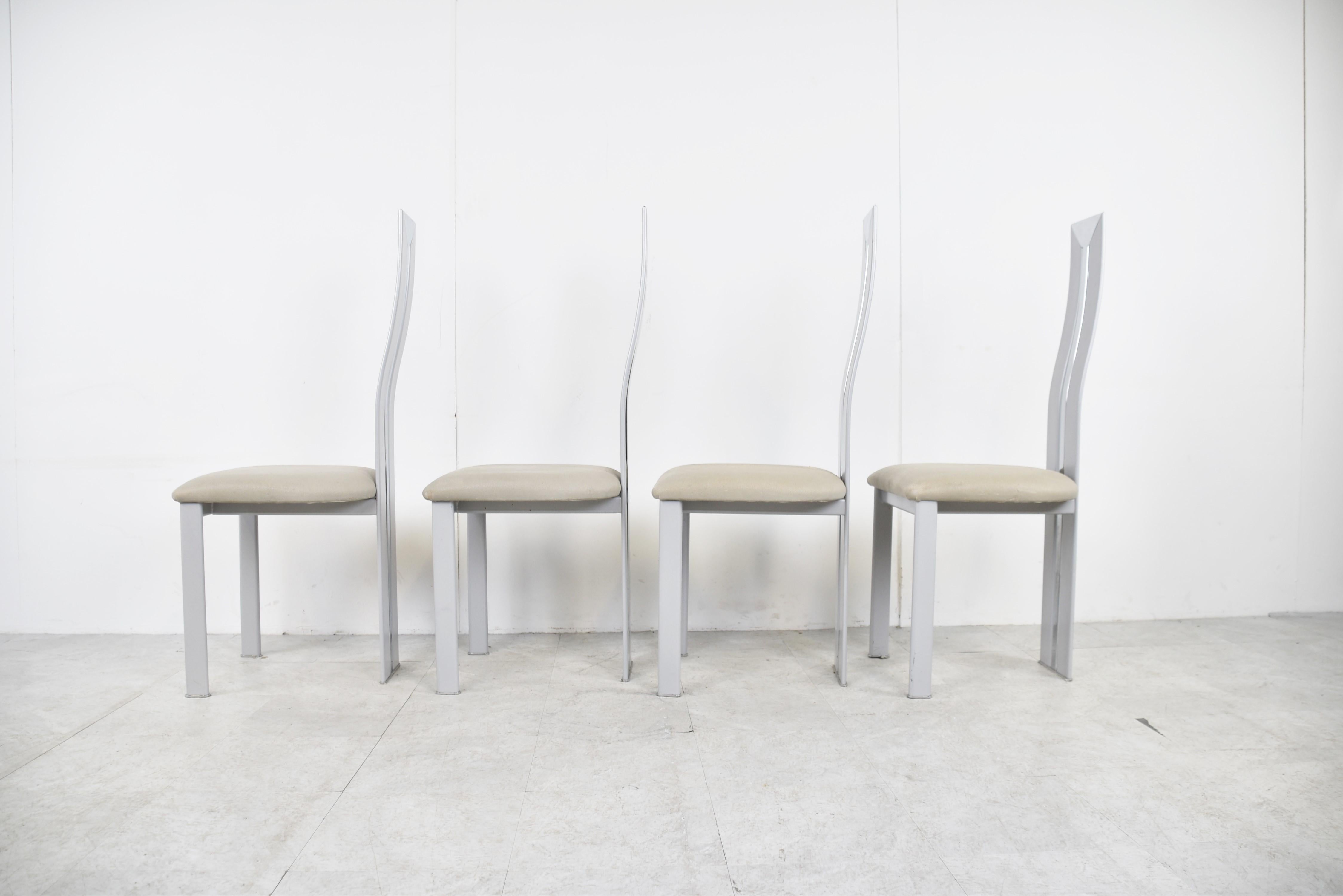 Vintage Post Modern Dining Chairs, 1980s In Good Condition For Sale In HEVERLEE, BE