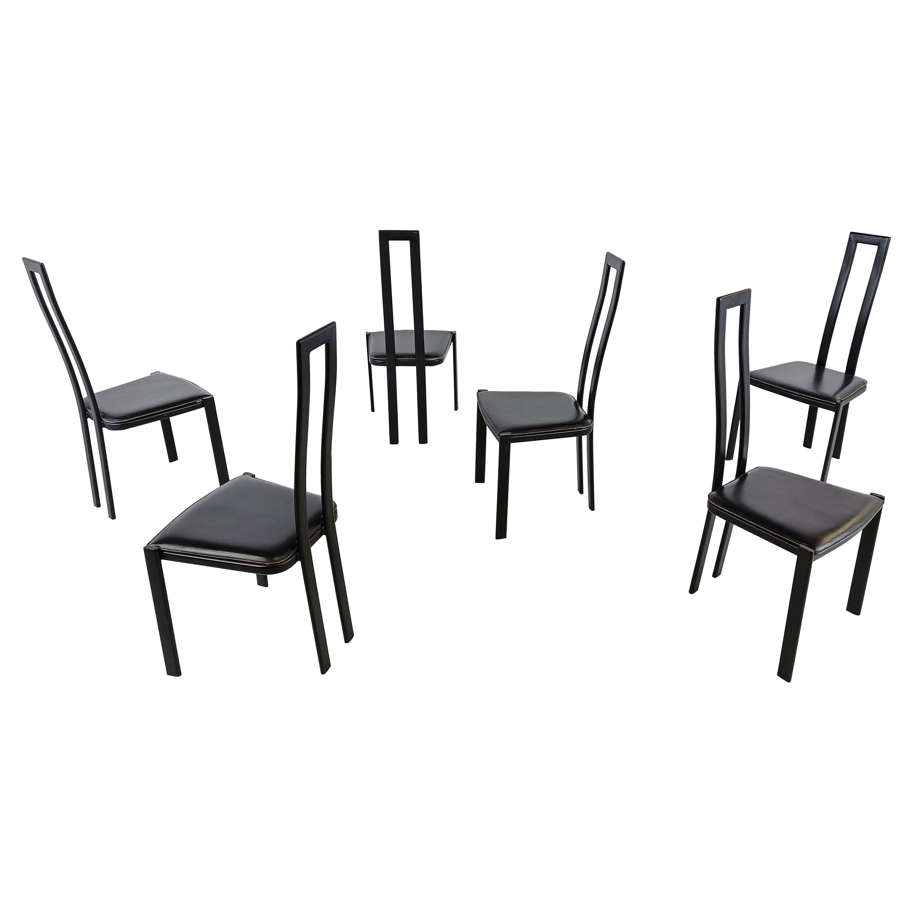 Sillas de comedor postmodernas vintage, años 80