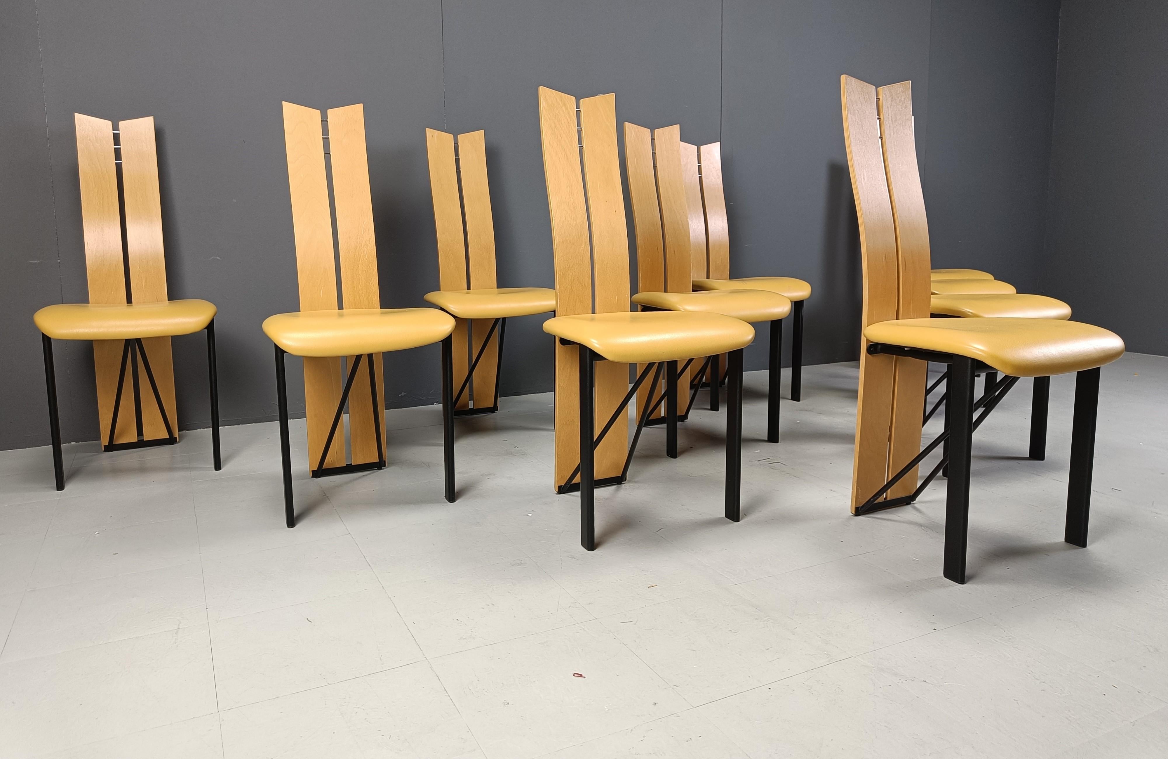 Sedie da pranzo postmoderne vintage, anni '80 - set da 10 in vendita 1