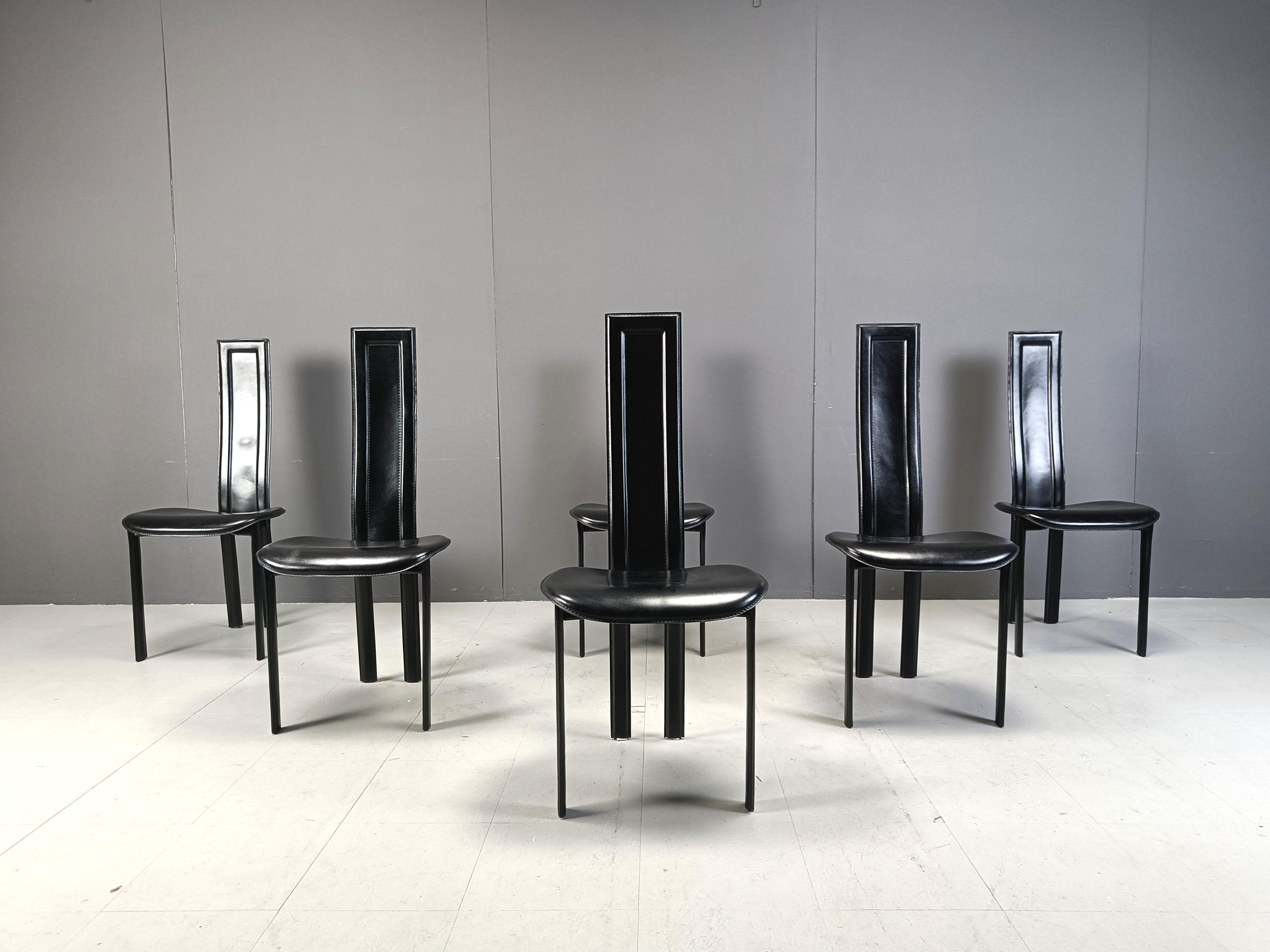Vintage postmodern dining chairs by Cattelan, 1980s In Excellent Condition For Sale In Leuven, Vlaams Gewest