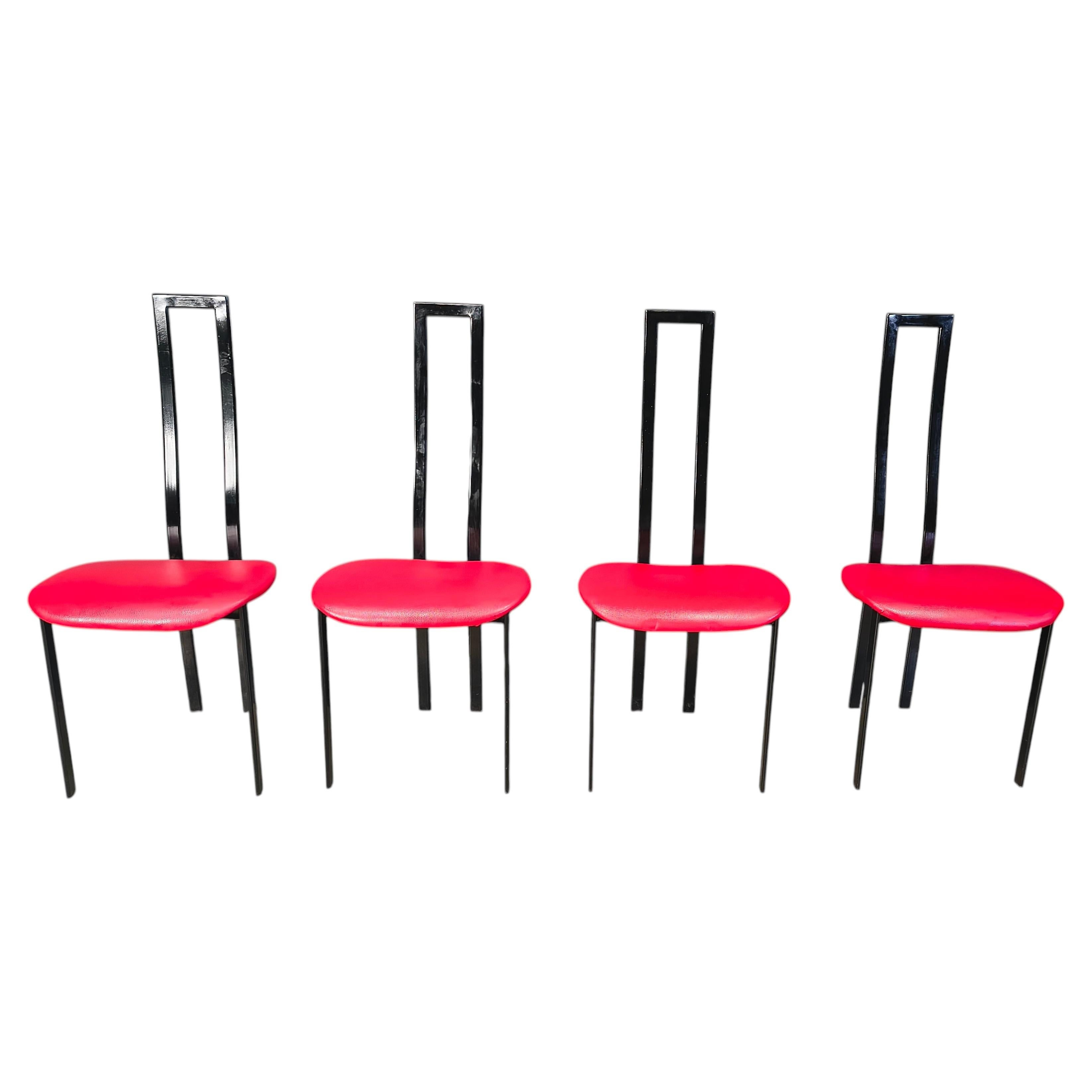 Vintage postmodern dining chairs by Cattelan Italia, 1980s For Sale