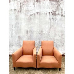 Sedie da salotto Donghia postmoderne d'epoca, una coppia