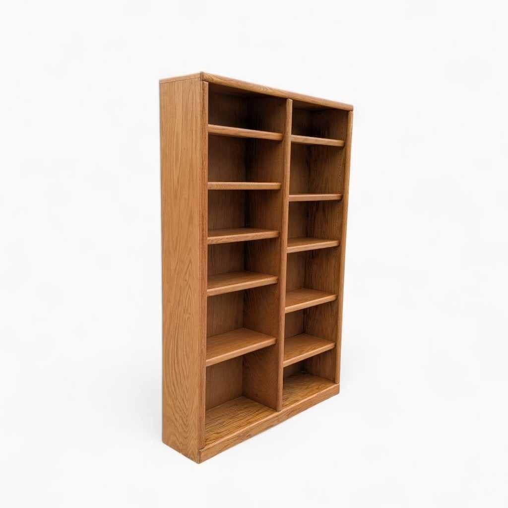 Bibliothèque postmoderne à double colonne en chêne, finition naturelle, États-Unis, vers 1980 en vente 8