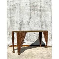 Vintage Postmodern Draped Console Table