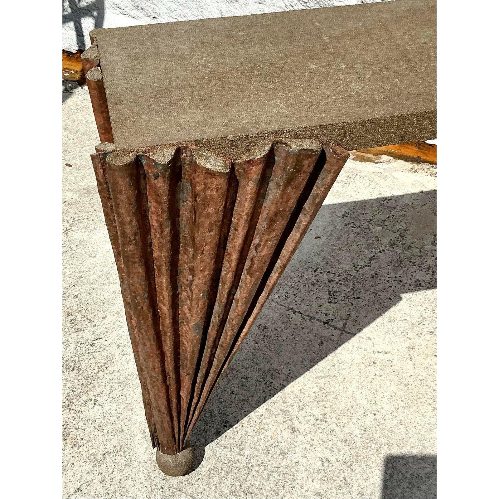 Mid-Century Modern Table console drapée postmoderne vintage en vente