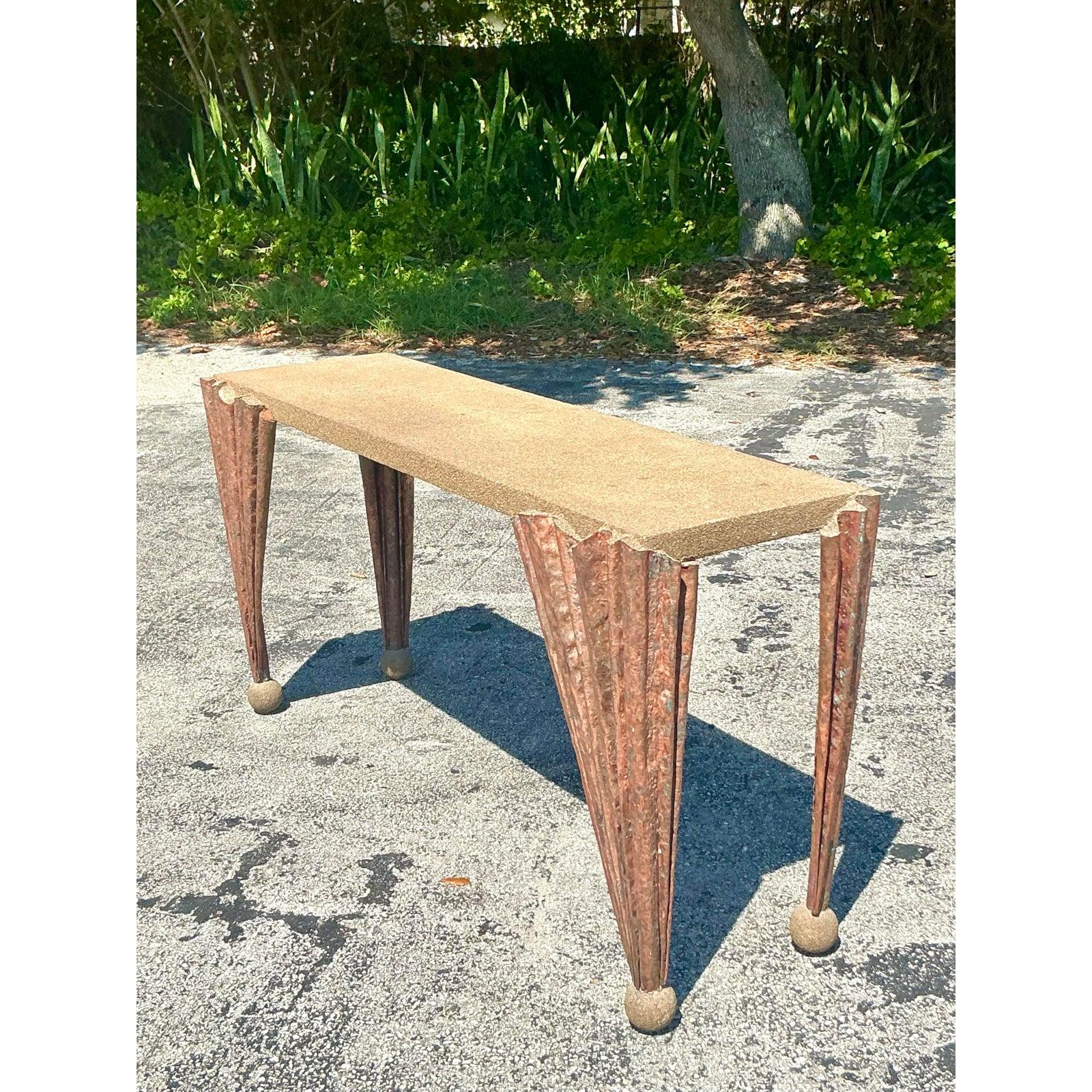 20ième siècle Table console drapée postmoderne vintage en vente