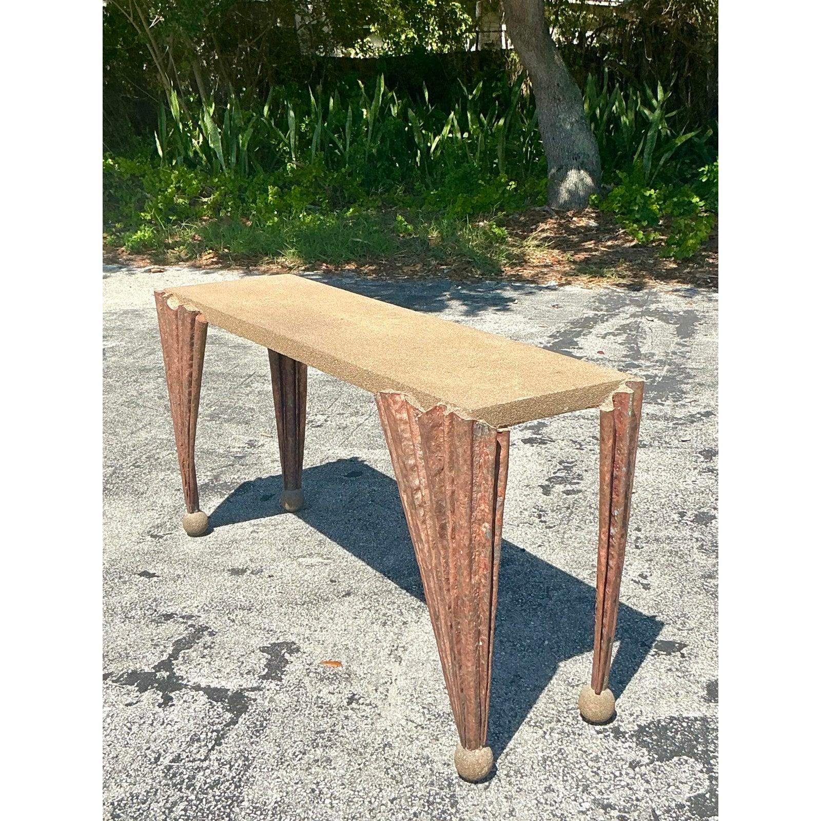 Table console drapée postmoderne vintage en vente 1