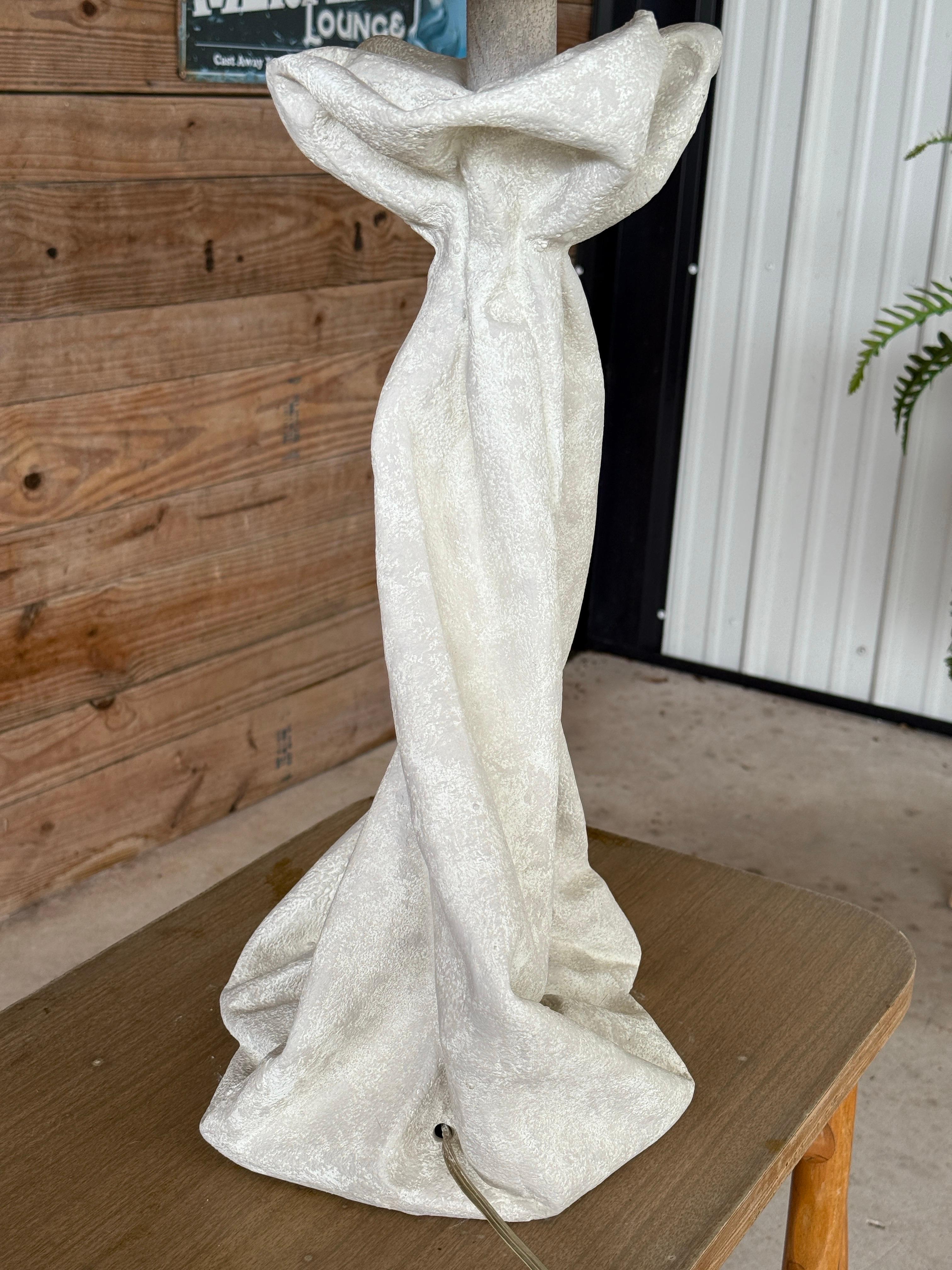 Vintage Postmodern Draped Plaster Table Lamp Manner of John Dickinson For Sale 2