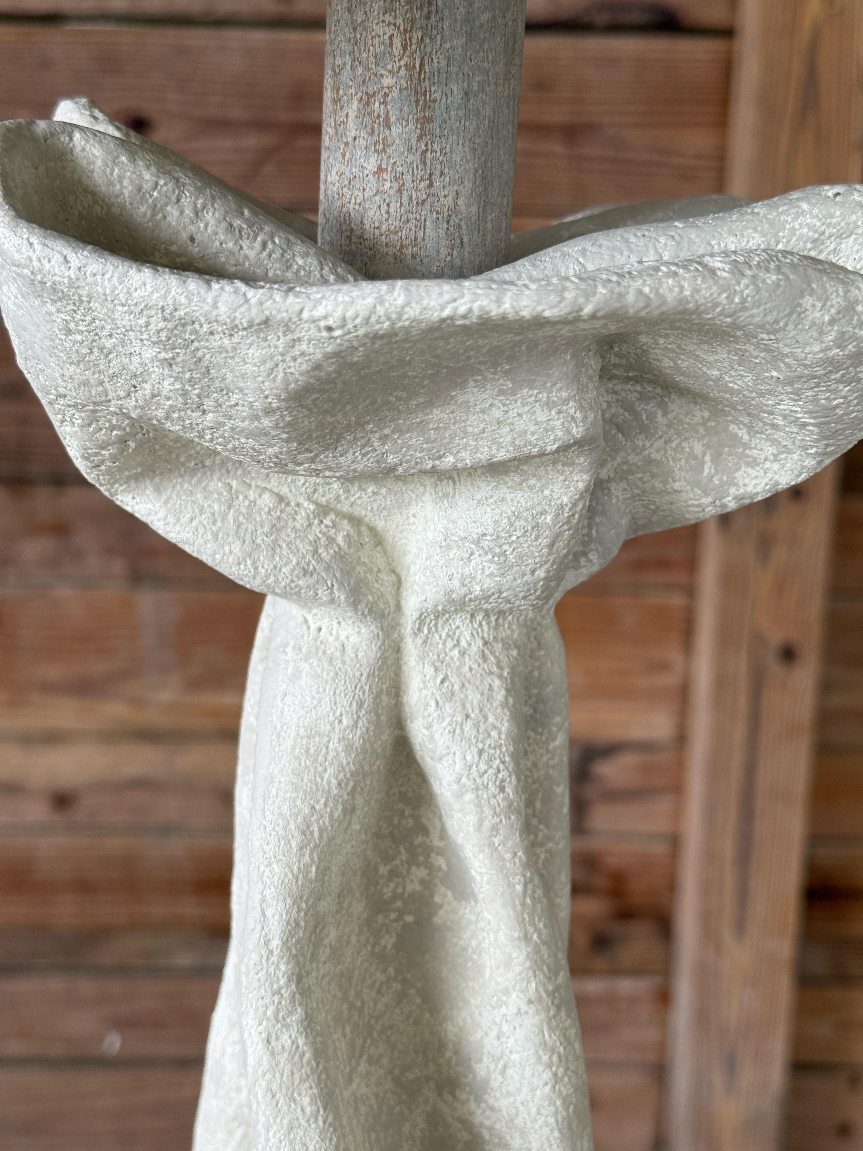 Hand-Crafted Vintage Postmodern Draped Plaster Table Lamp Manner of John Dickinson For Sale