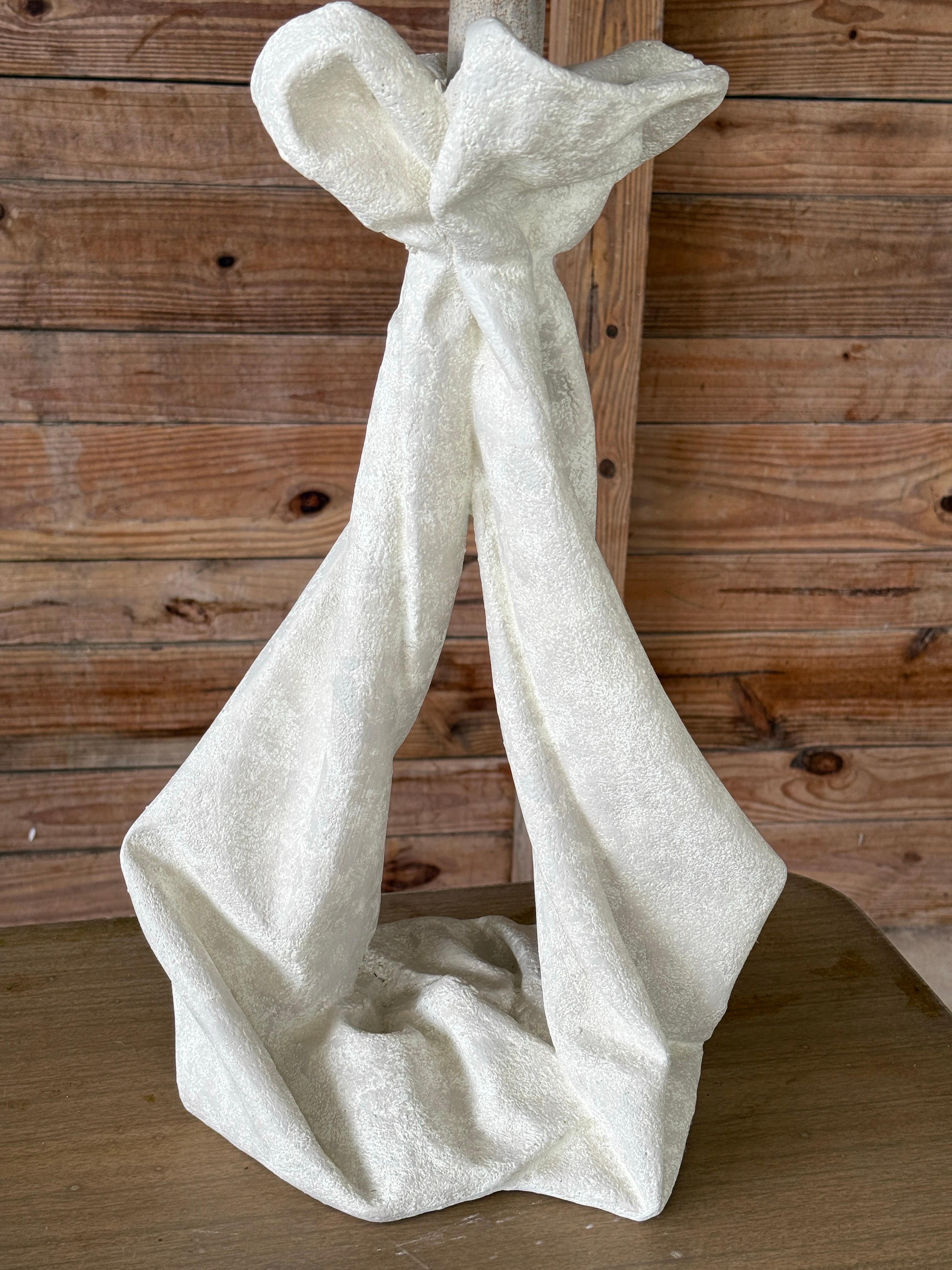 Vintage Postmodern Draped Plaster Table Lamp Manner of John Dickinson In Good Condition For Sale In North Fort Myers, FL