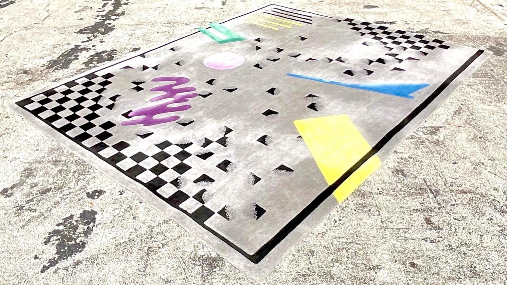 Post-Modern Vintage Postmodern Edward Fields Geometric Rug For Sale