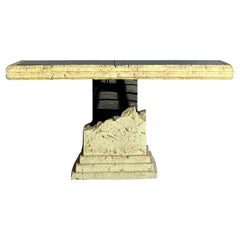 Vintage Postmodern Faux Coral Console Table
