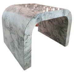 Vintage Postmodern Faux Marble Laminate Side or End Table, USA, 1980s