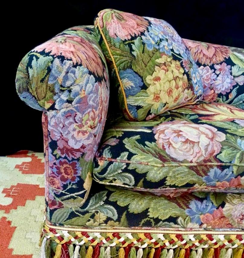 floral couch and loveseat