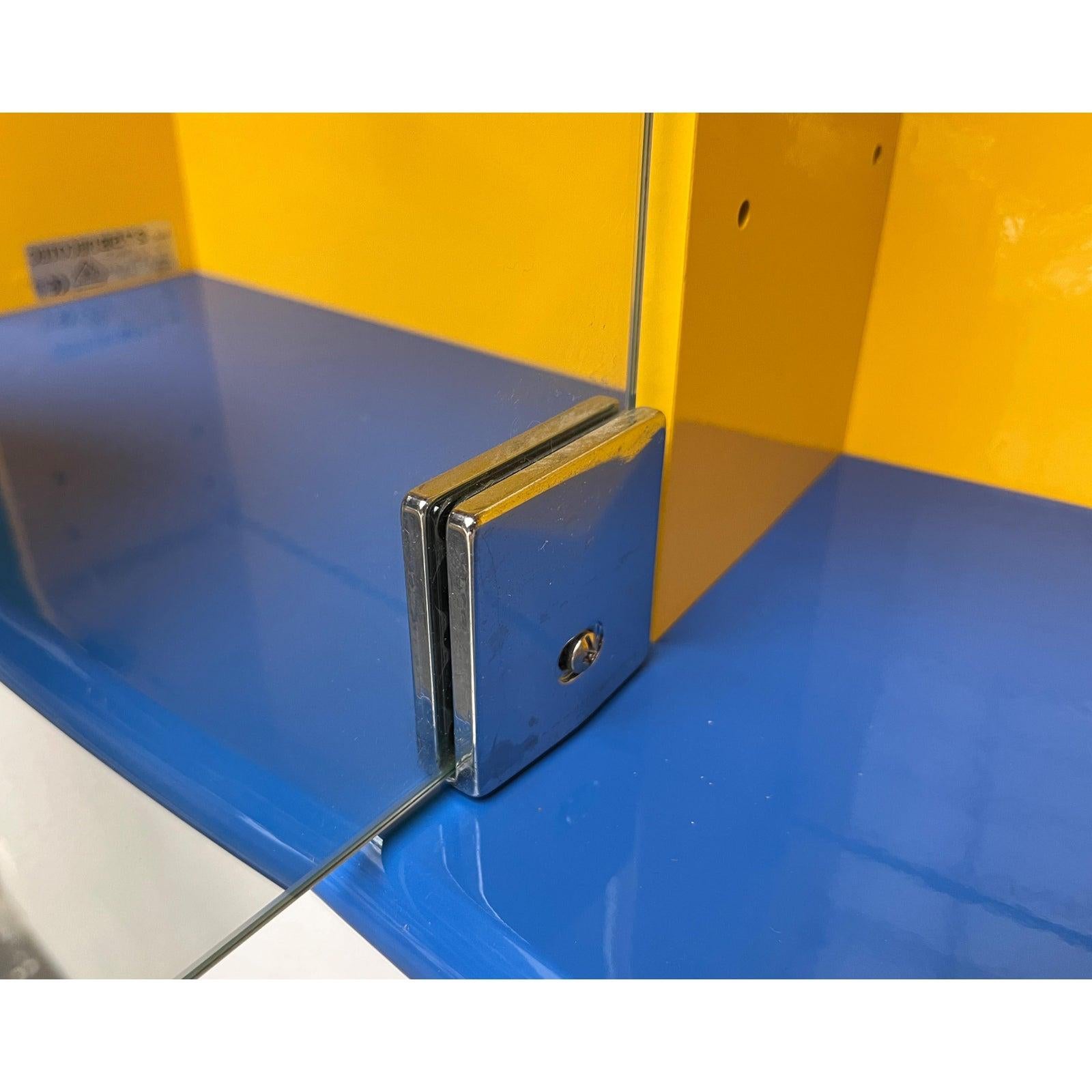 Metal Vintage Postmodern French Bathroom Mirror Cabinet from Decotec, 1980s For Sale