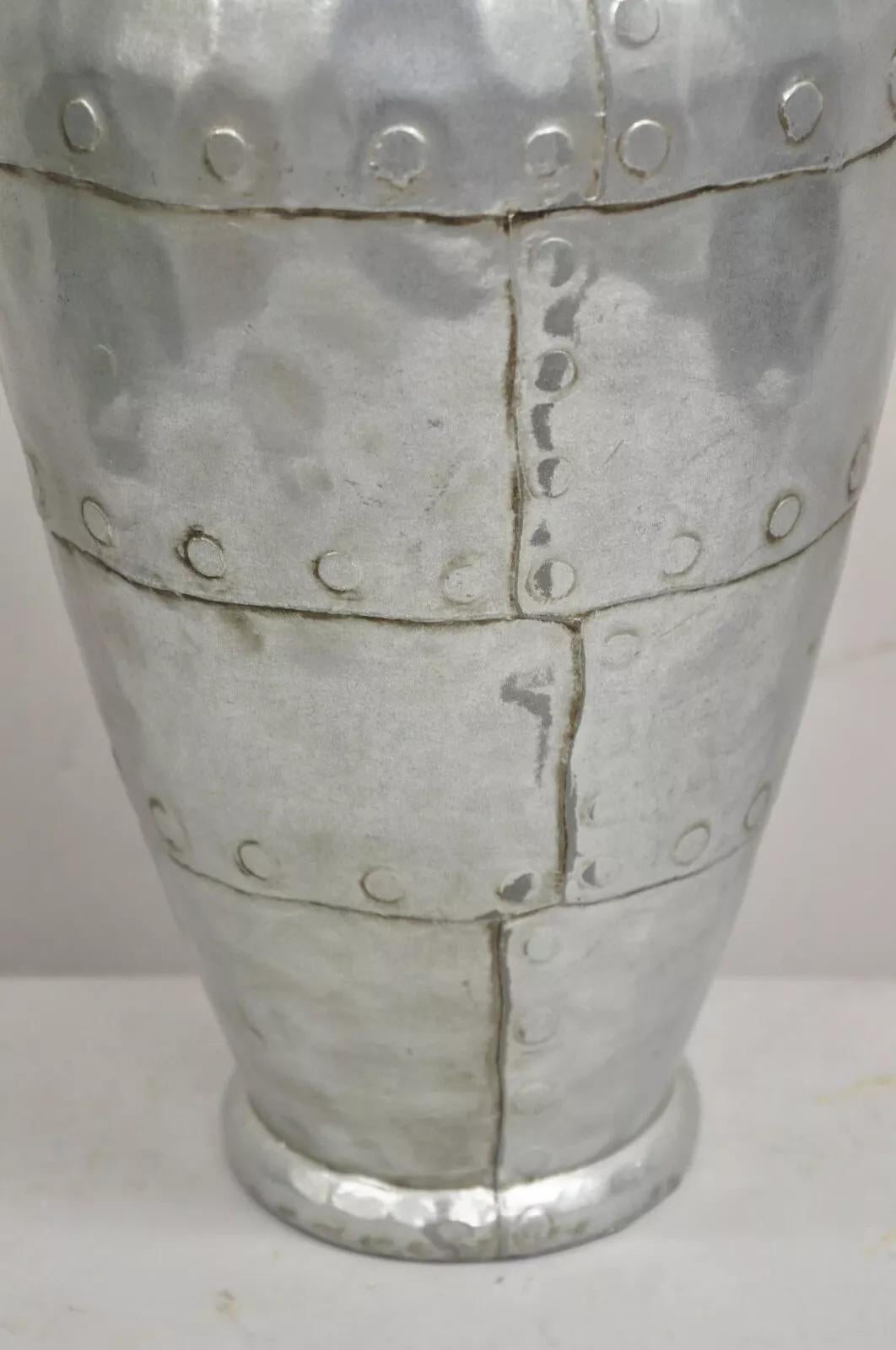 Unknown Vintage Postmodern Galvanized Aluminum Metal Aviator Plane Style Table Lamp For Sale