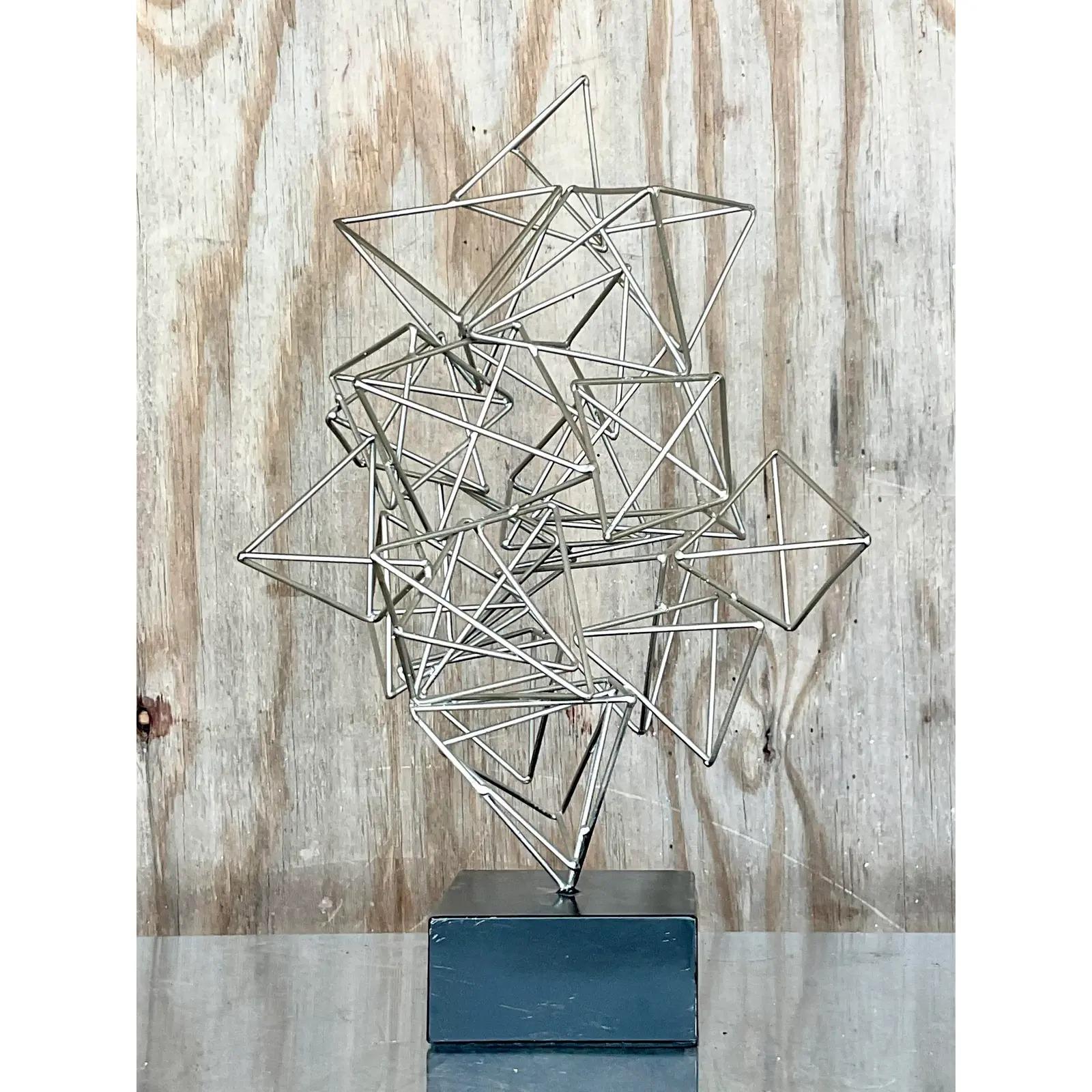 Postmoderne Sculpture abstraite géométrique postmoderne vintage en vente