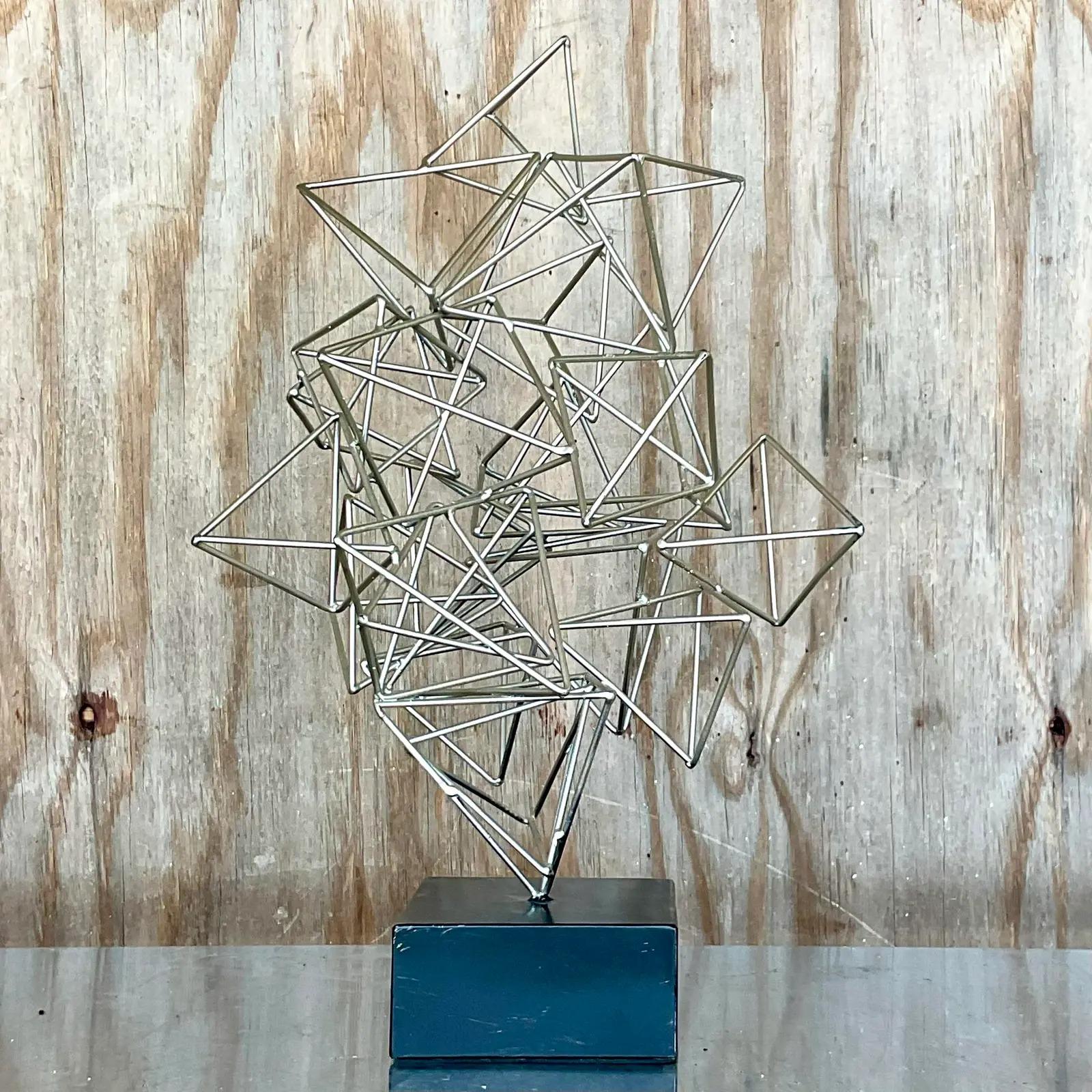 North American Vintage Postmodern Geometric Abstract Sculpture For Sale