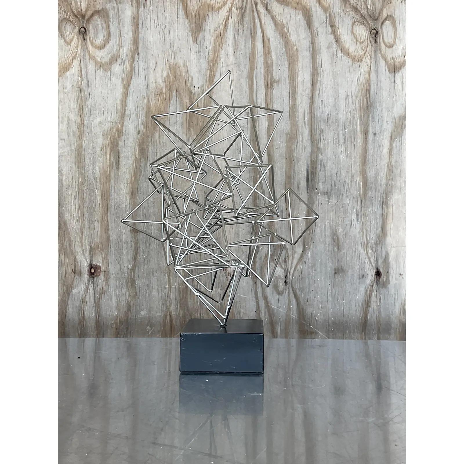 Vintage Postmodern Geometric Abstract Sculpture In Good Condition For Sale In west palm beach, FL
