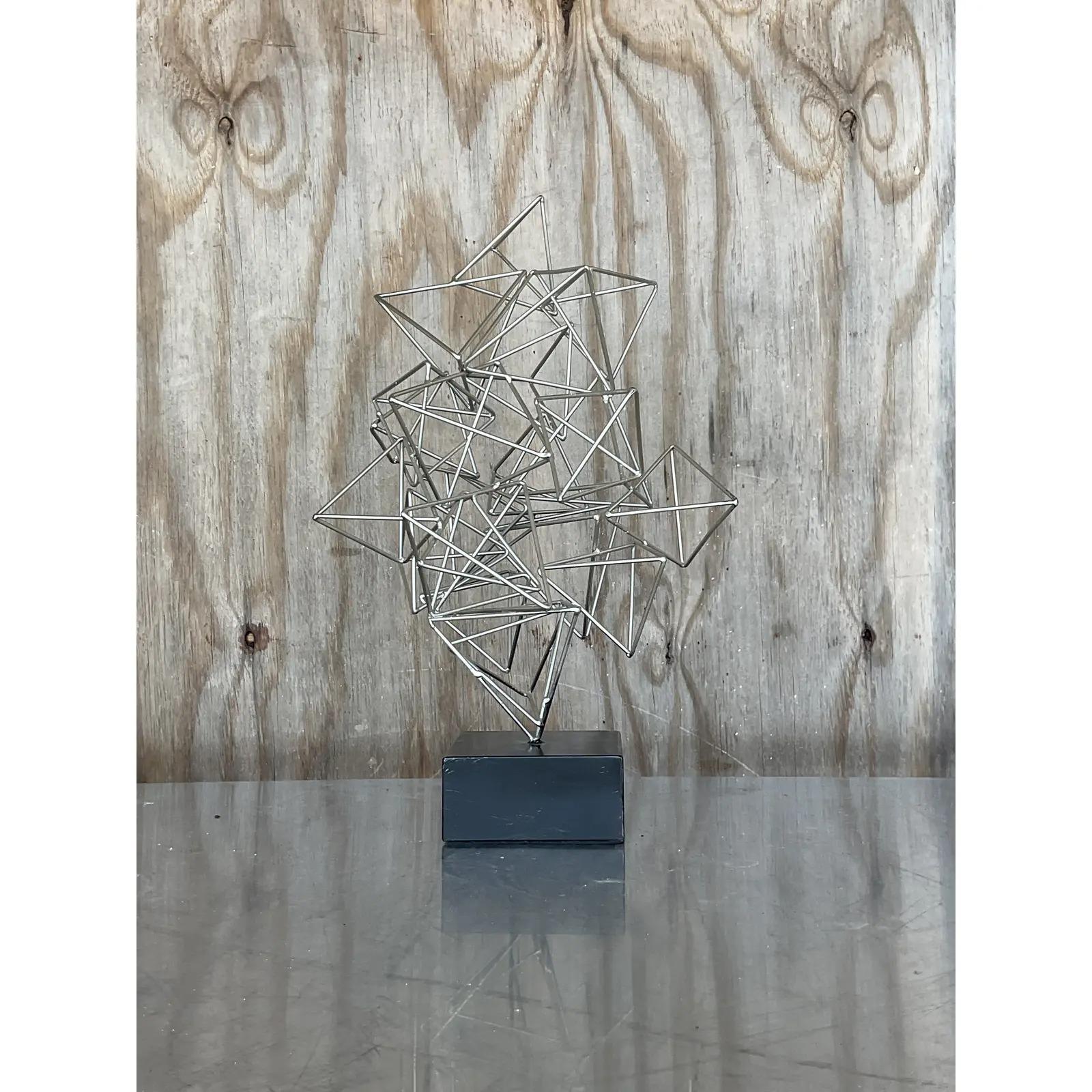 20th Century Vintage Postmodern Geometric Abstract Sculpture For Sale